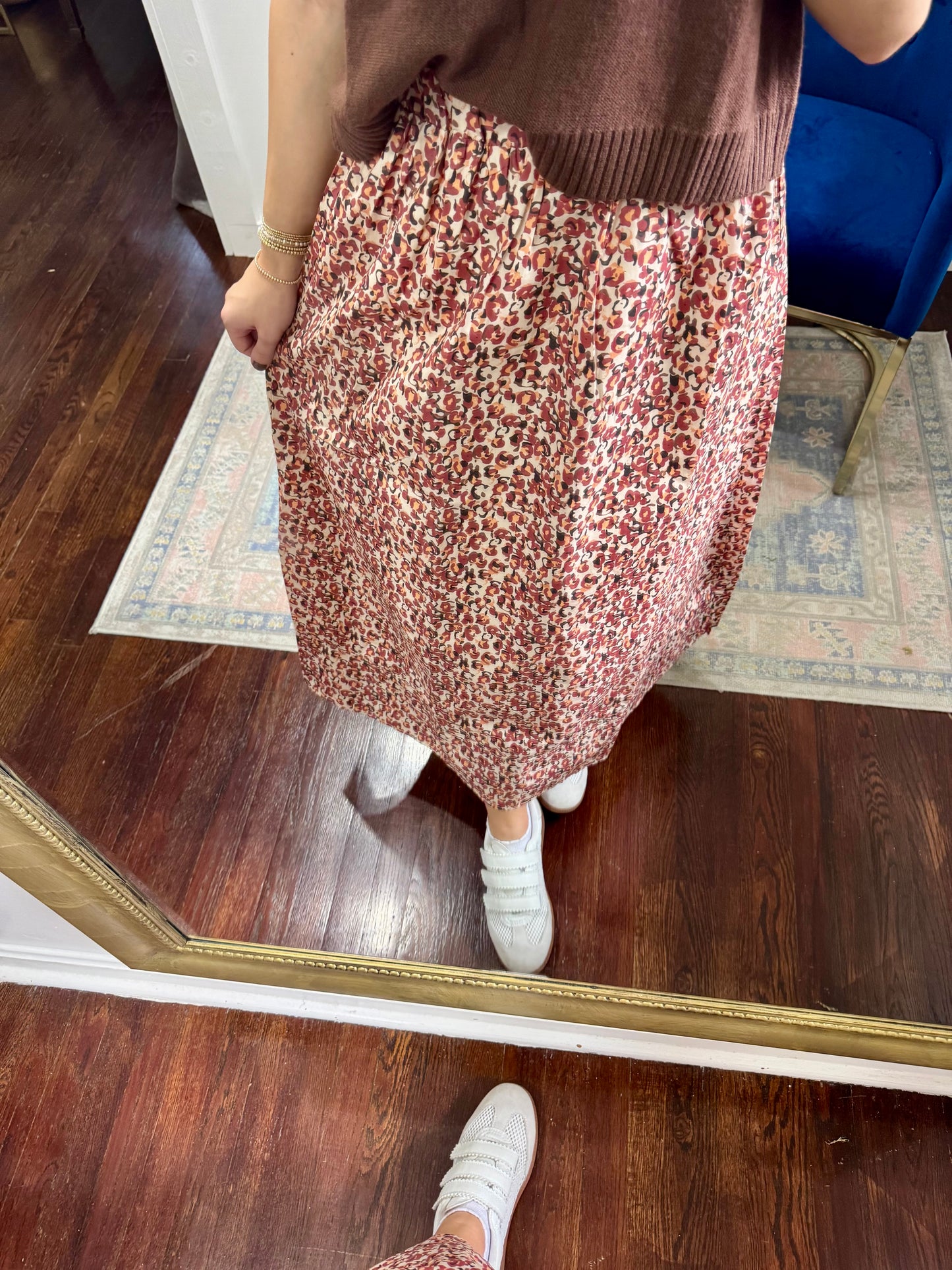 Fall leopard midi skirt