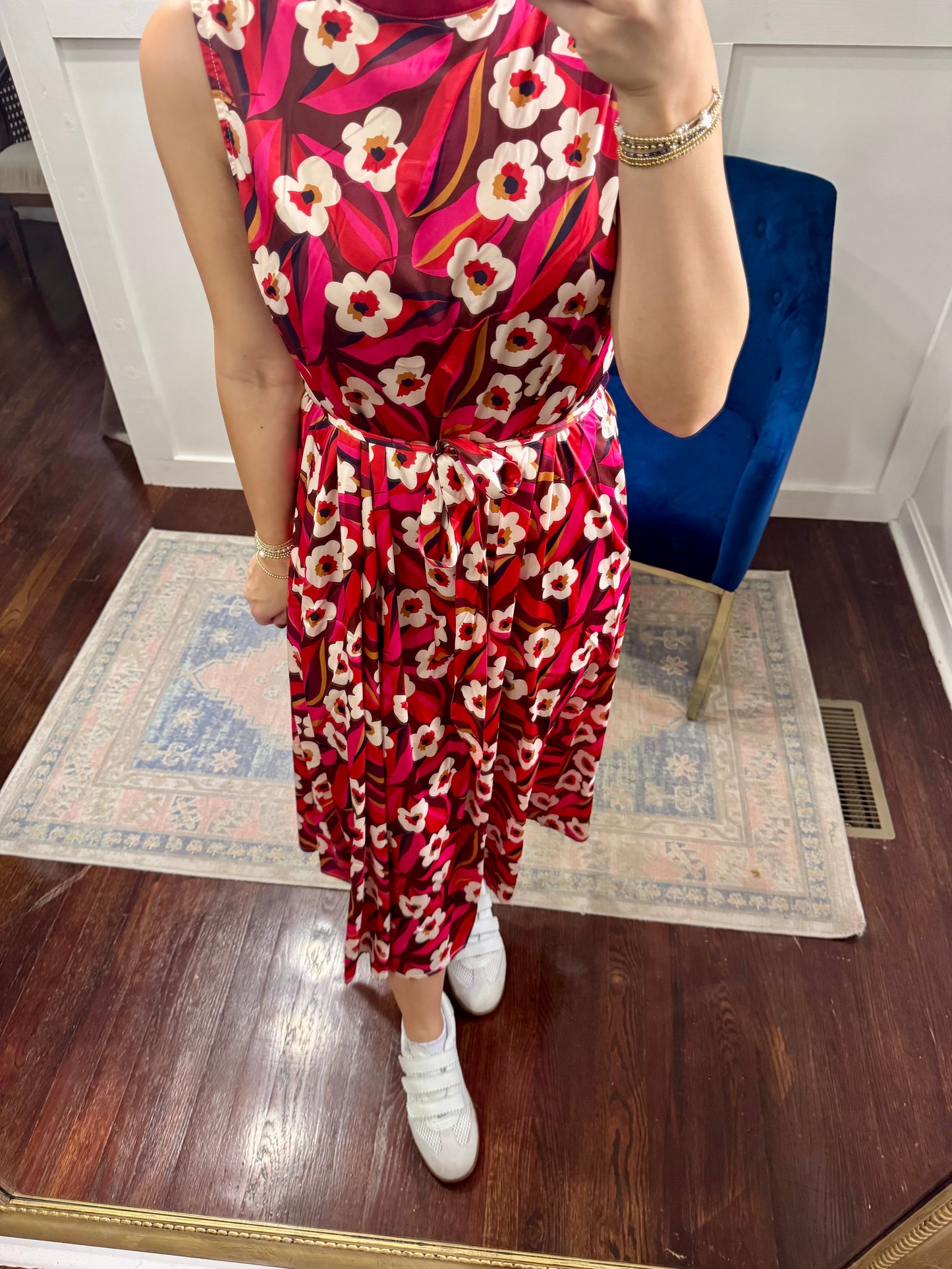 Fall poppy midi dress