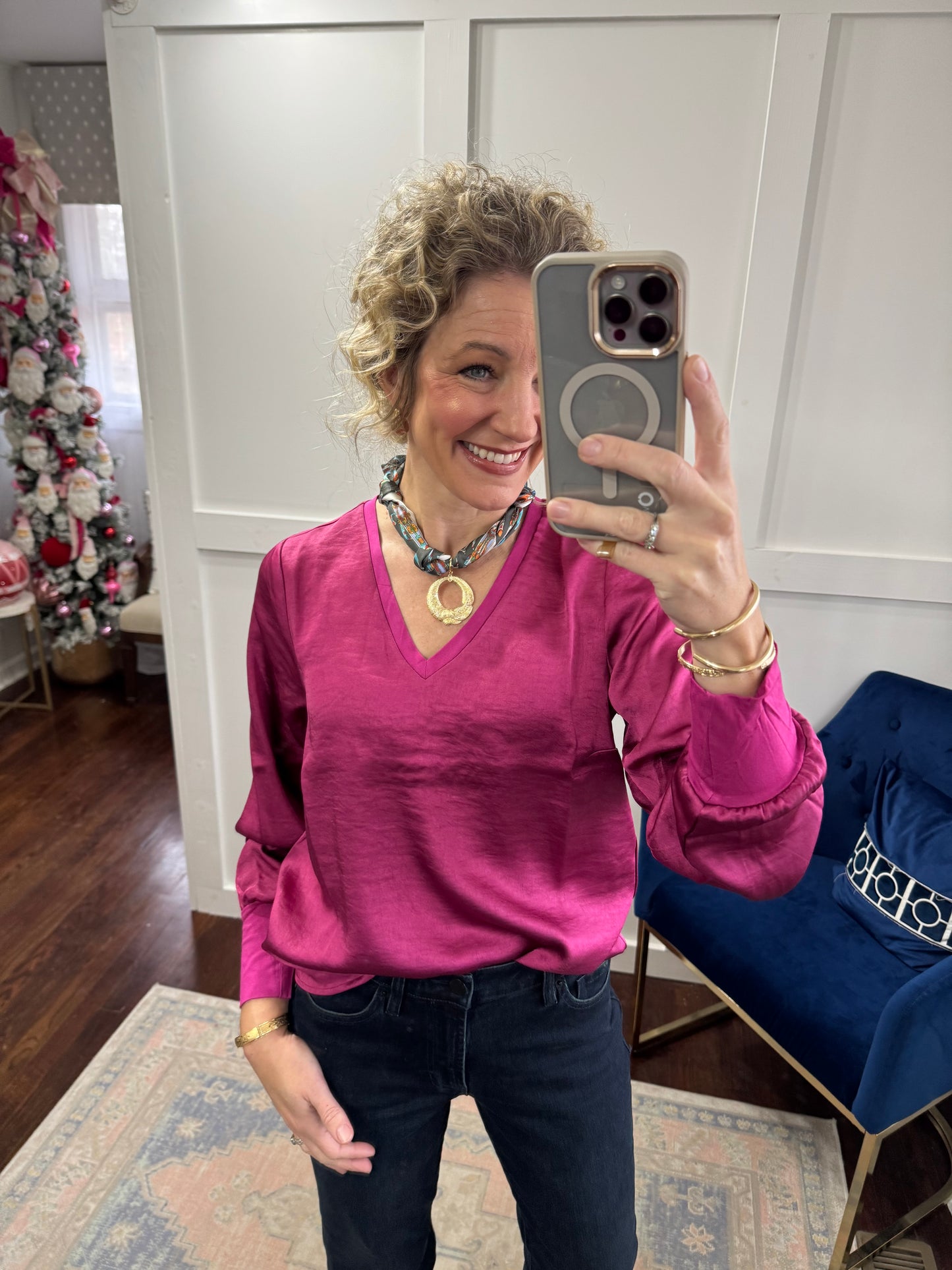 Aya berry pink top