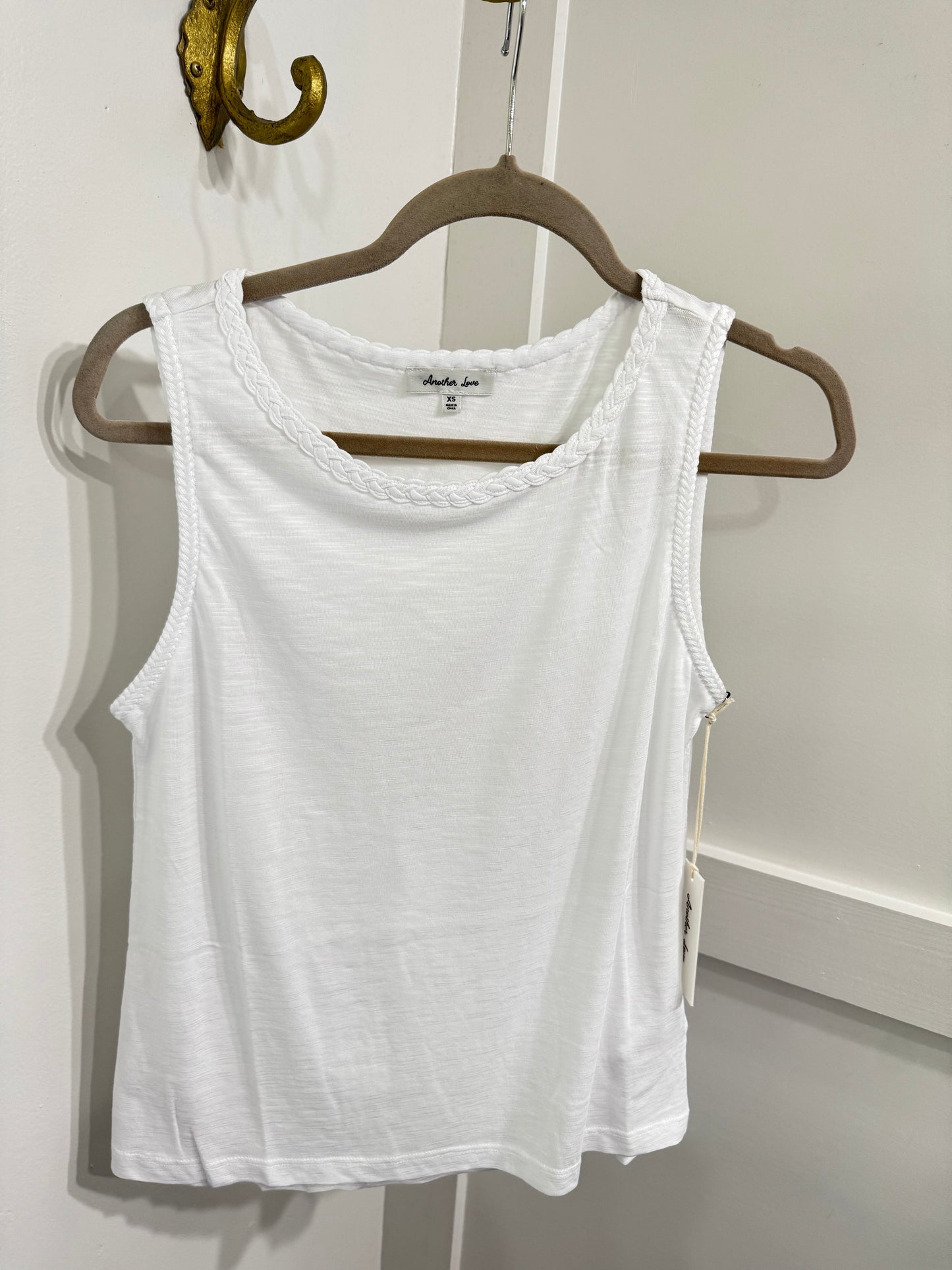 Ria white braided tank