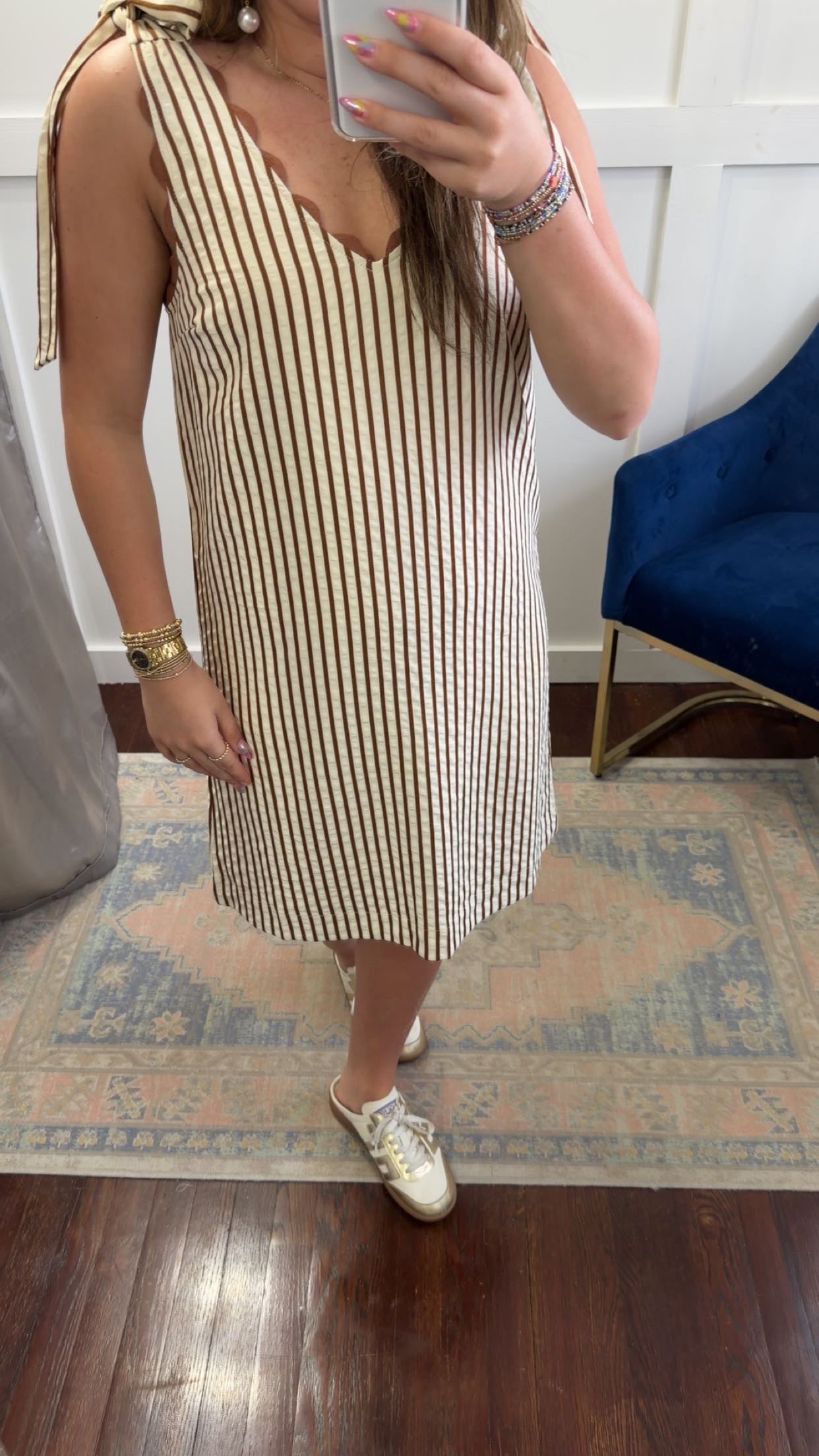 Brown striped dress