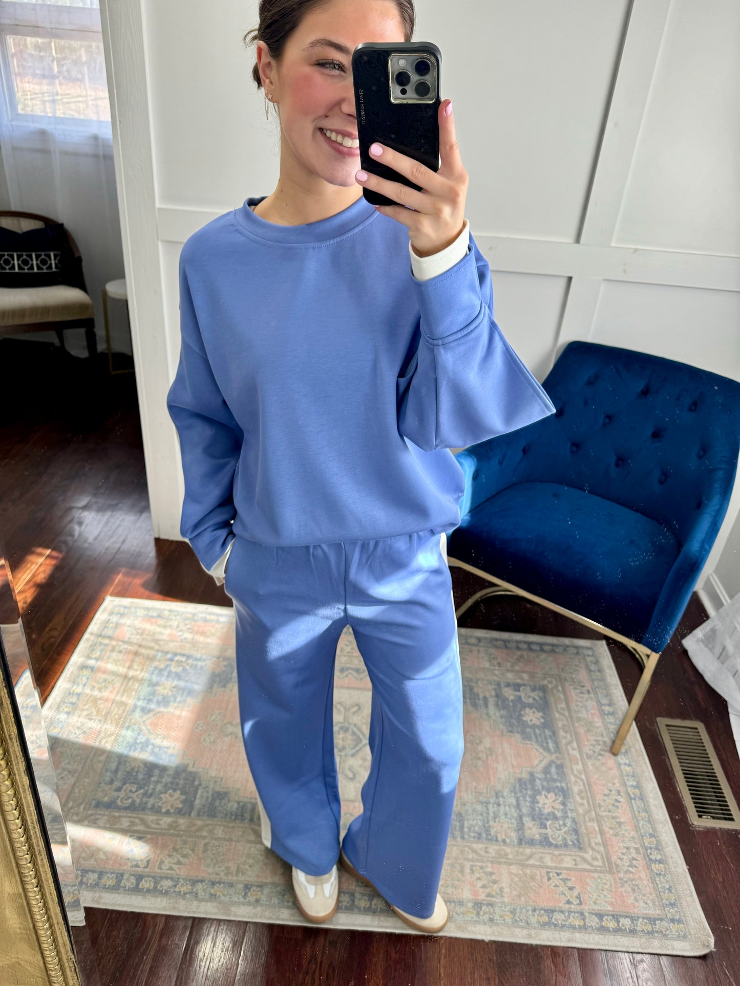 Cornflower blue athleisure pant