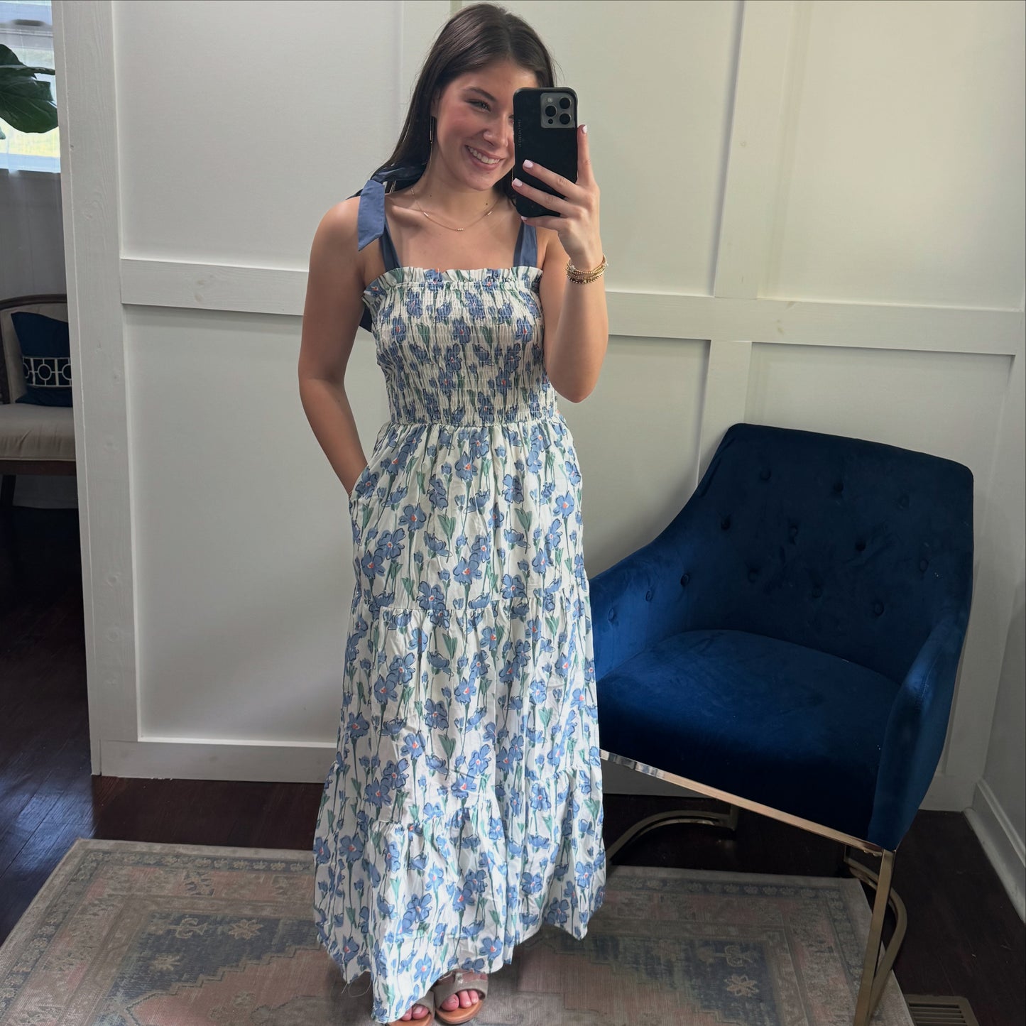 Blue poppy midi