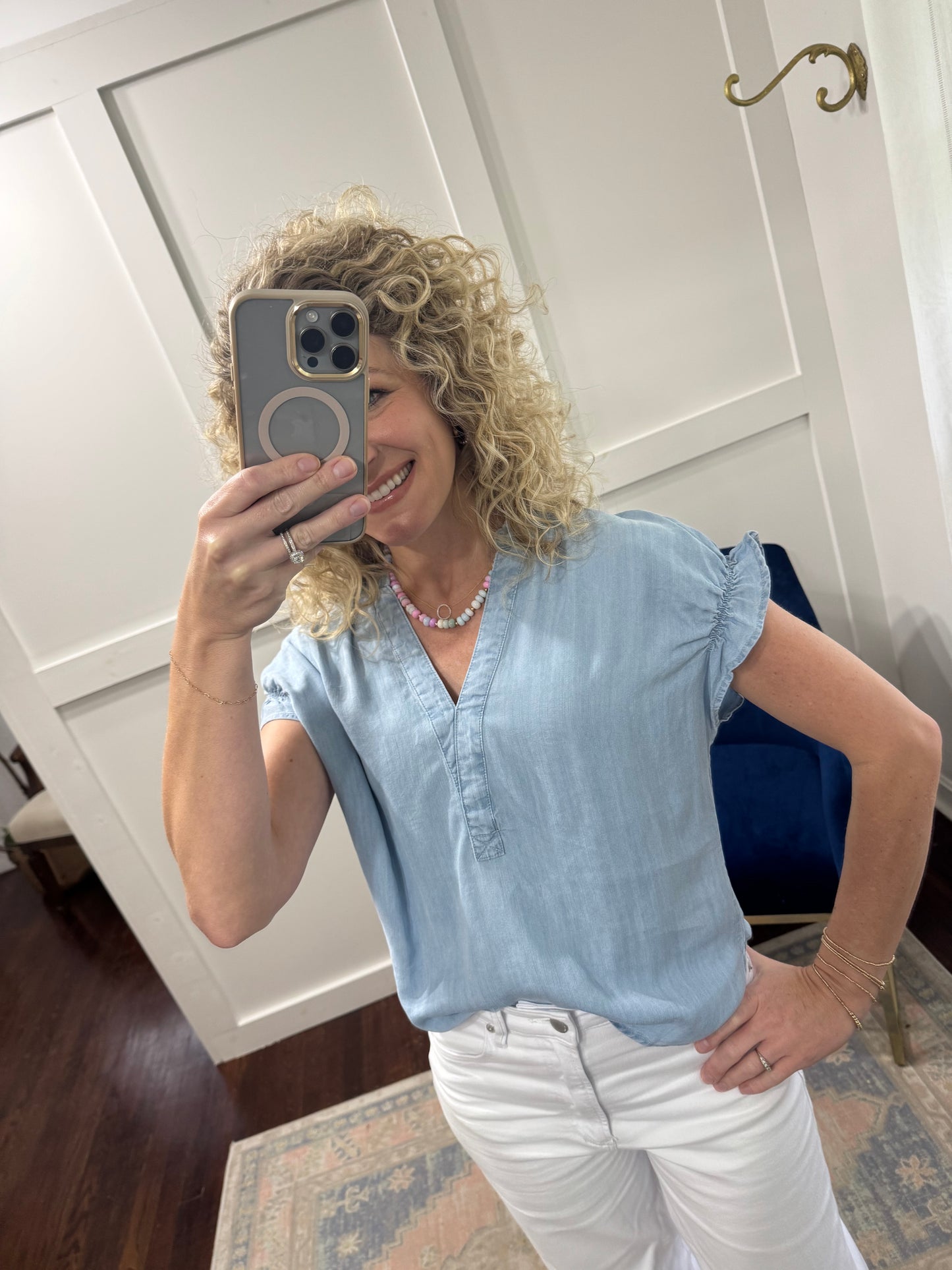 Julia carolina blue tencel top