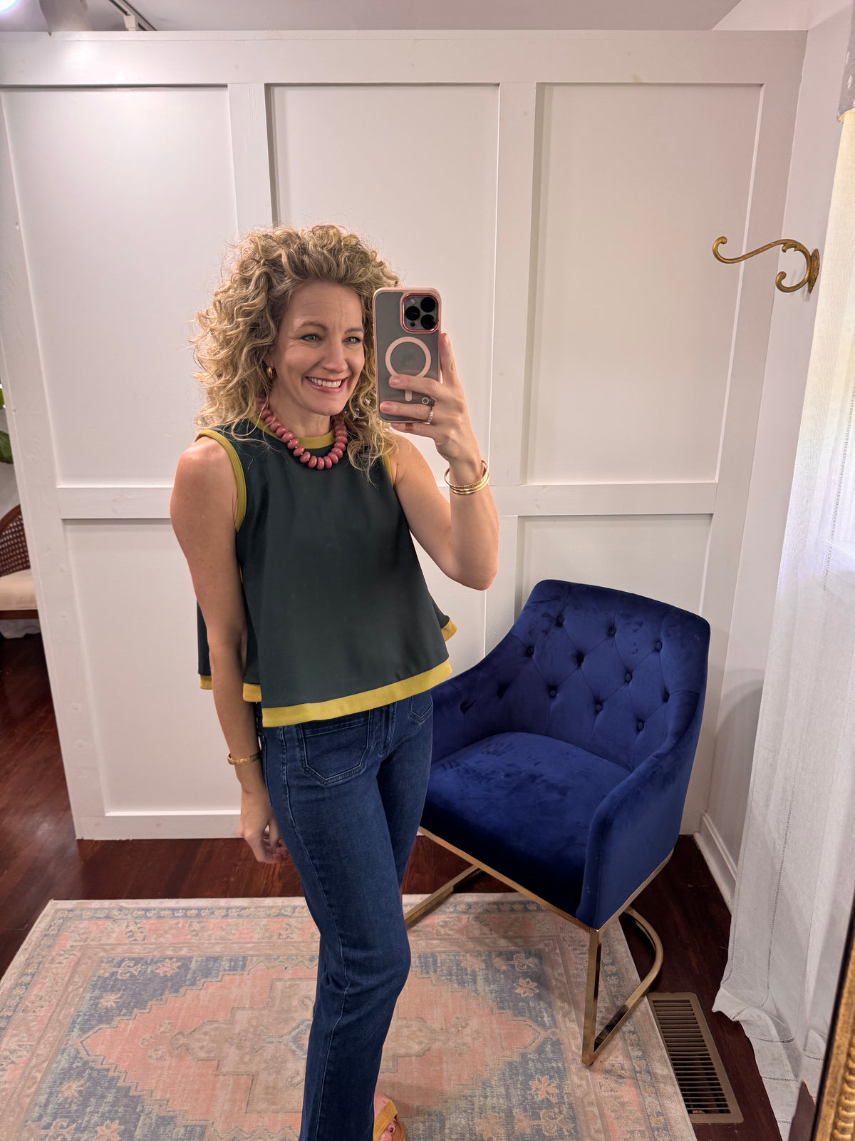 Huntergreen contrast top