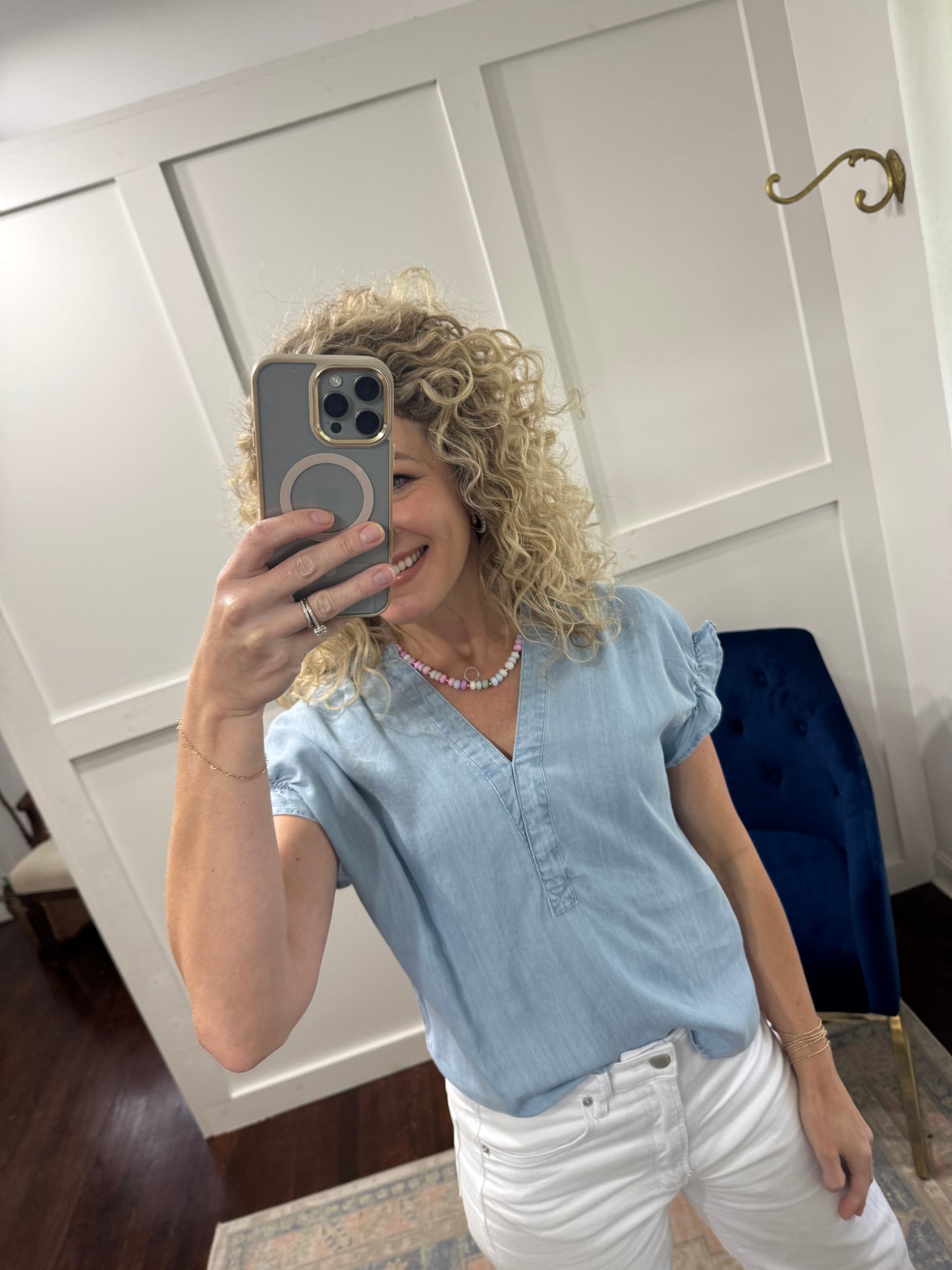 Julia carolina blue tencel top