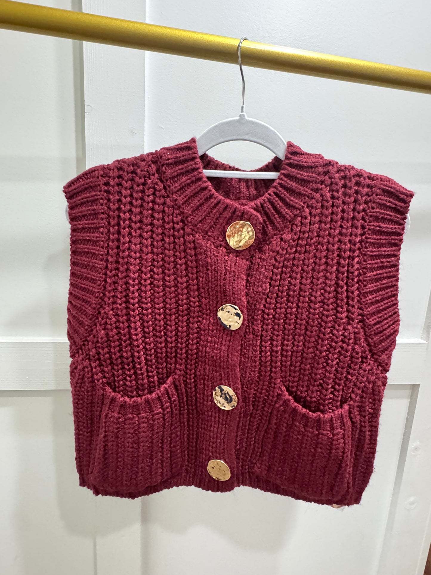 Gold button front sweater