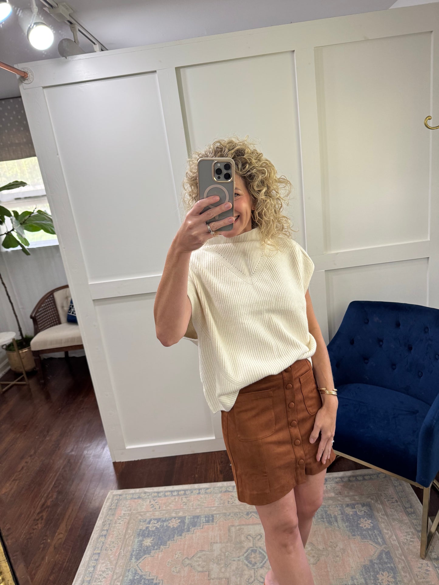 Quinn suede skirt