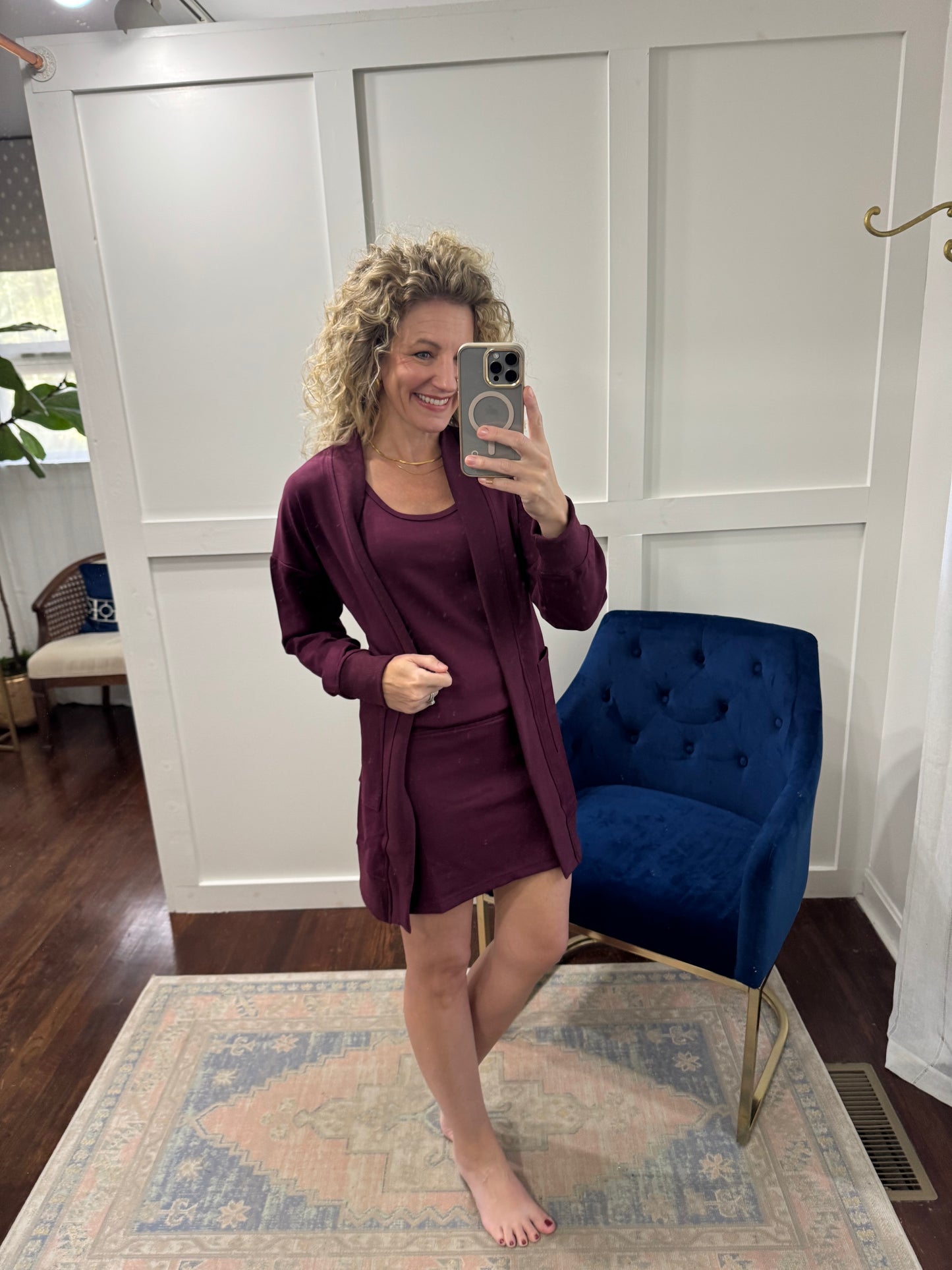 Port scuba cardigan