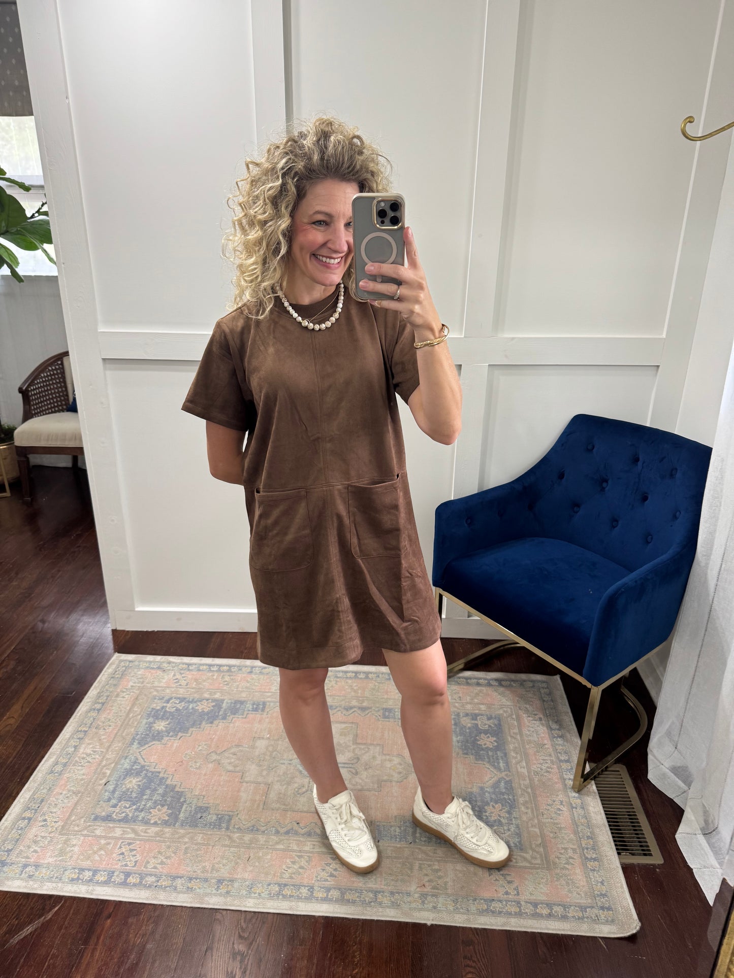 Chocolate suede dress