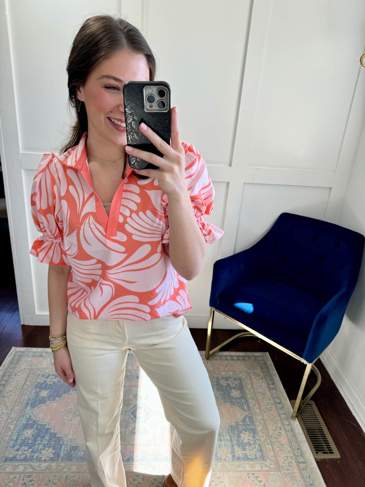 Jessica Sail Away coral top
