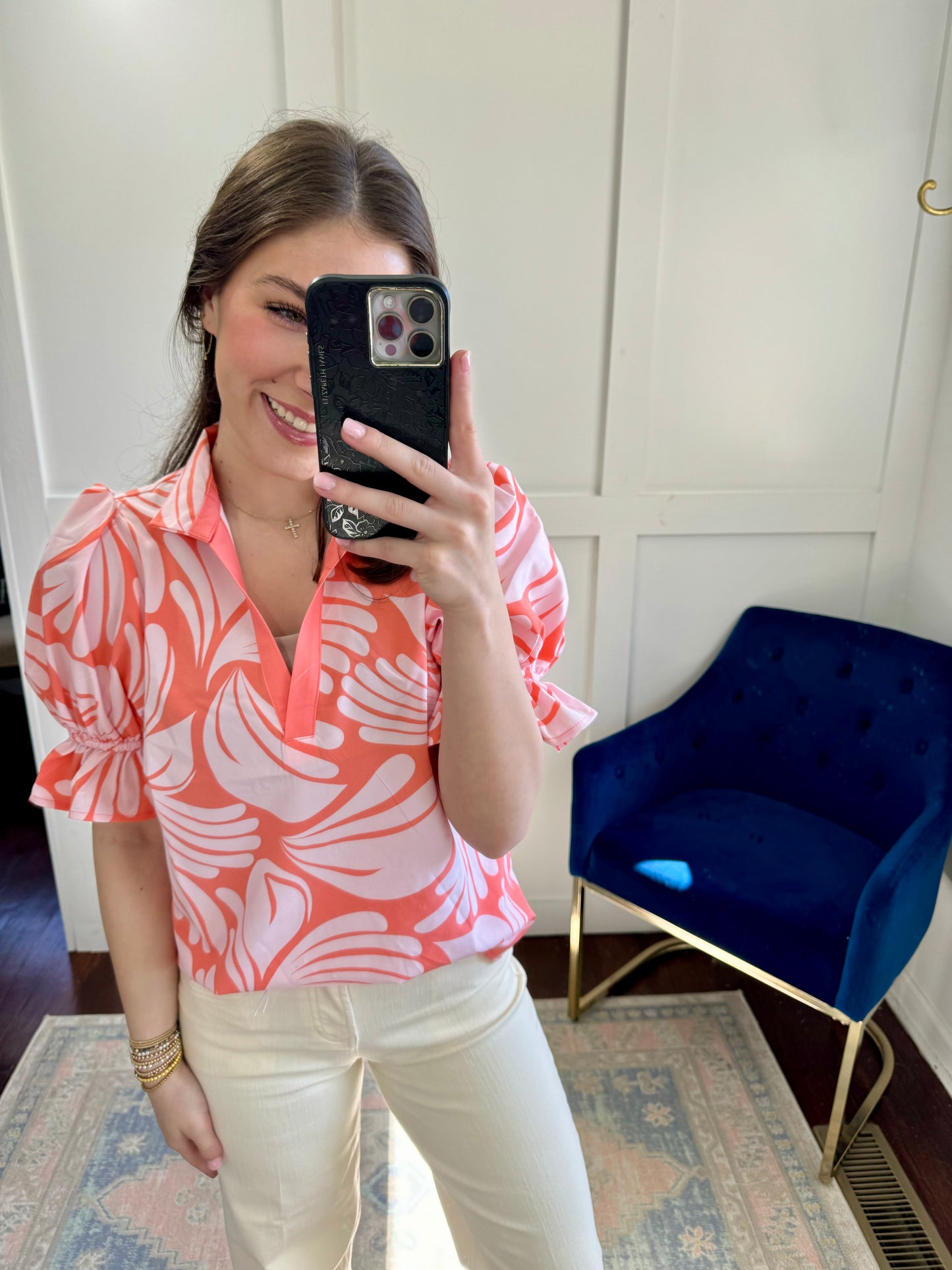 Jessica Sail Away coral top
