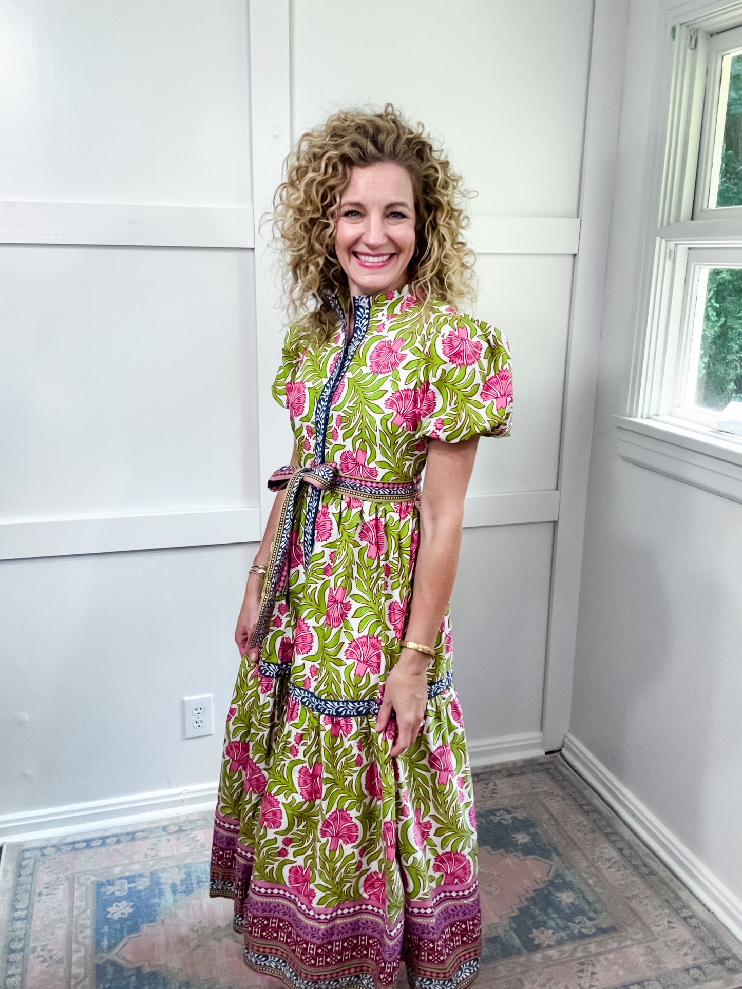 Olive navy plum floral maxi