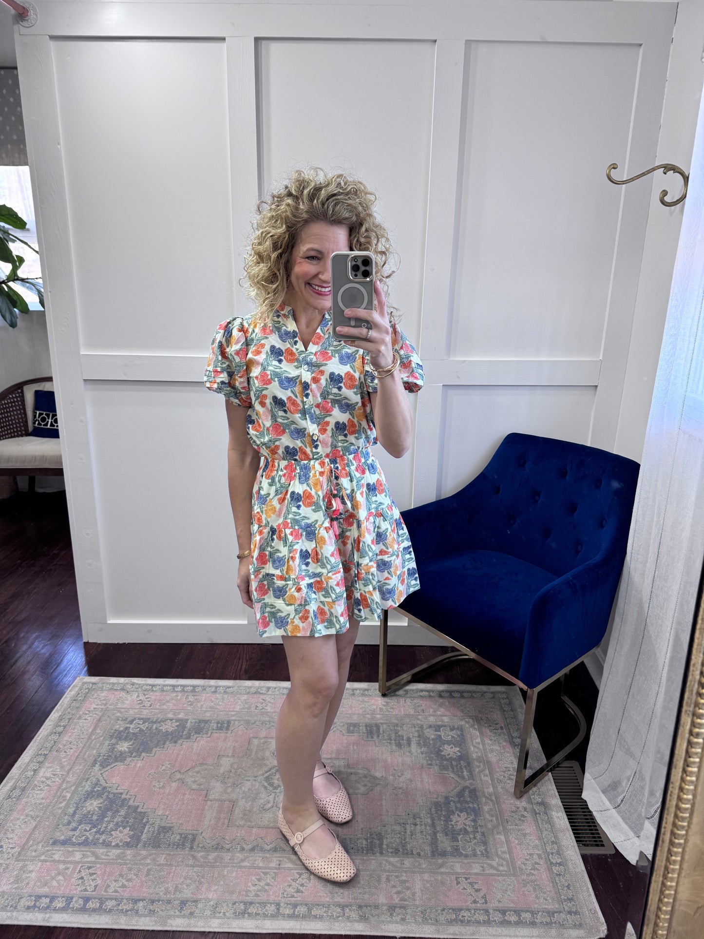 Sunset floral blouse
