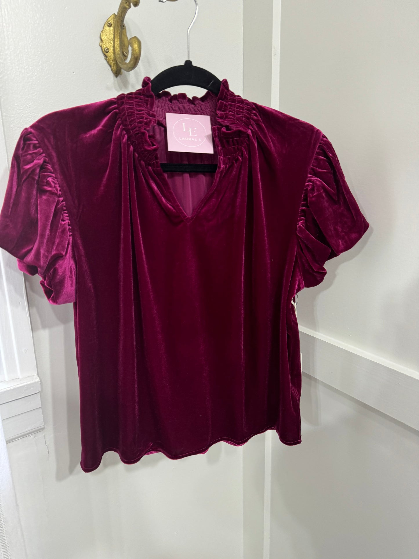 Eira blackberry velvet top