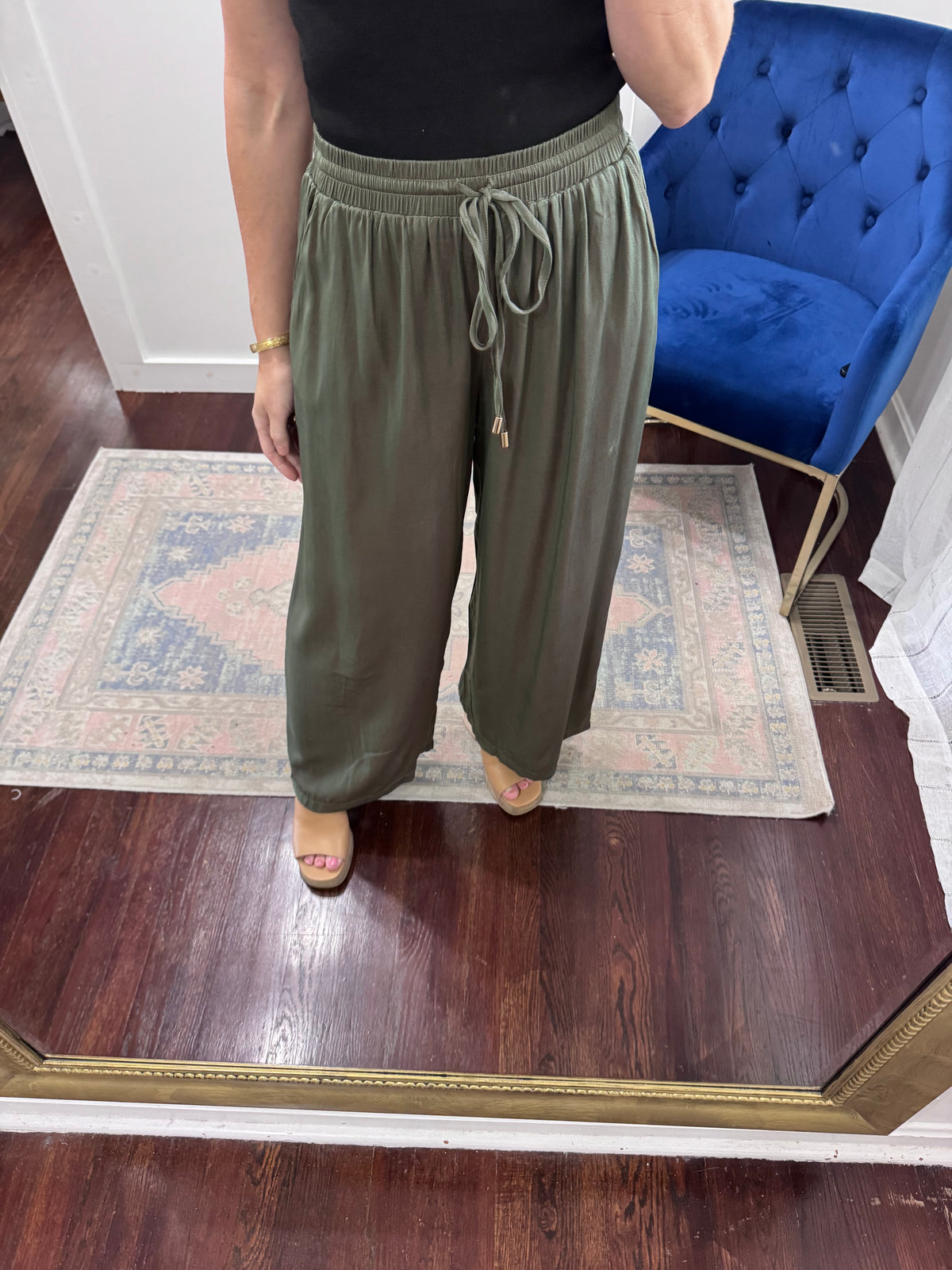 Olive  wide leg pants