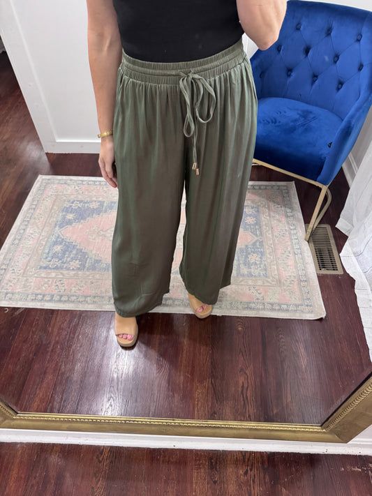 Olive  wide leg pants