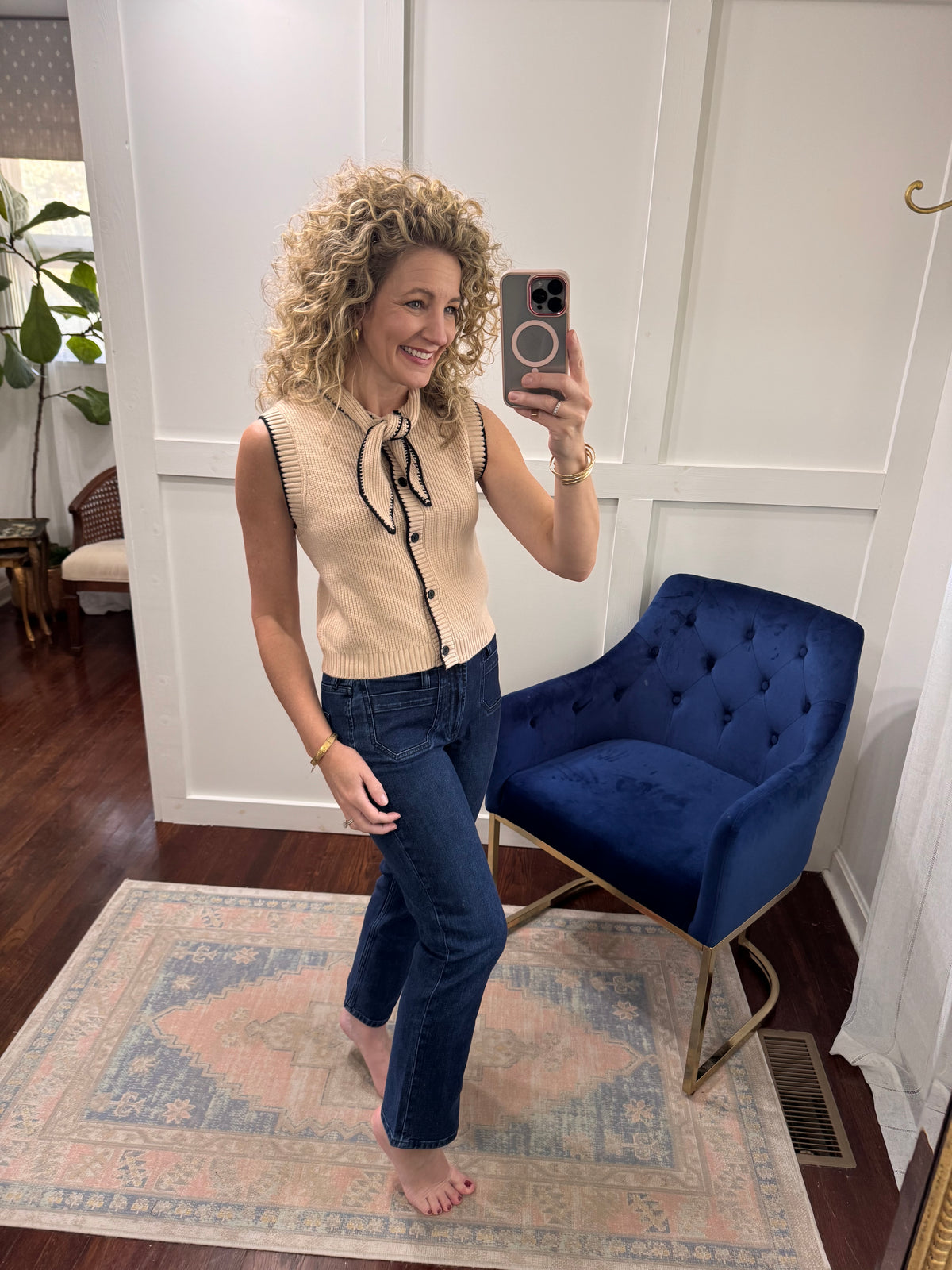 Clara neck tie sweater