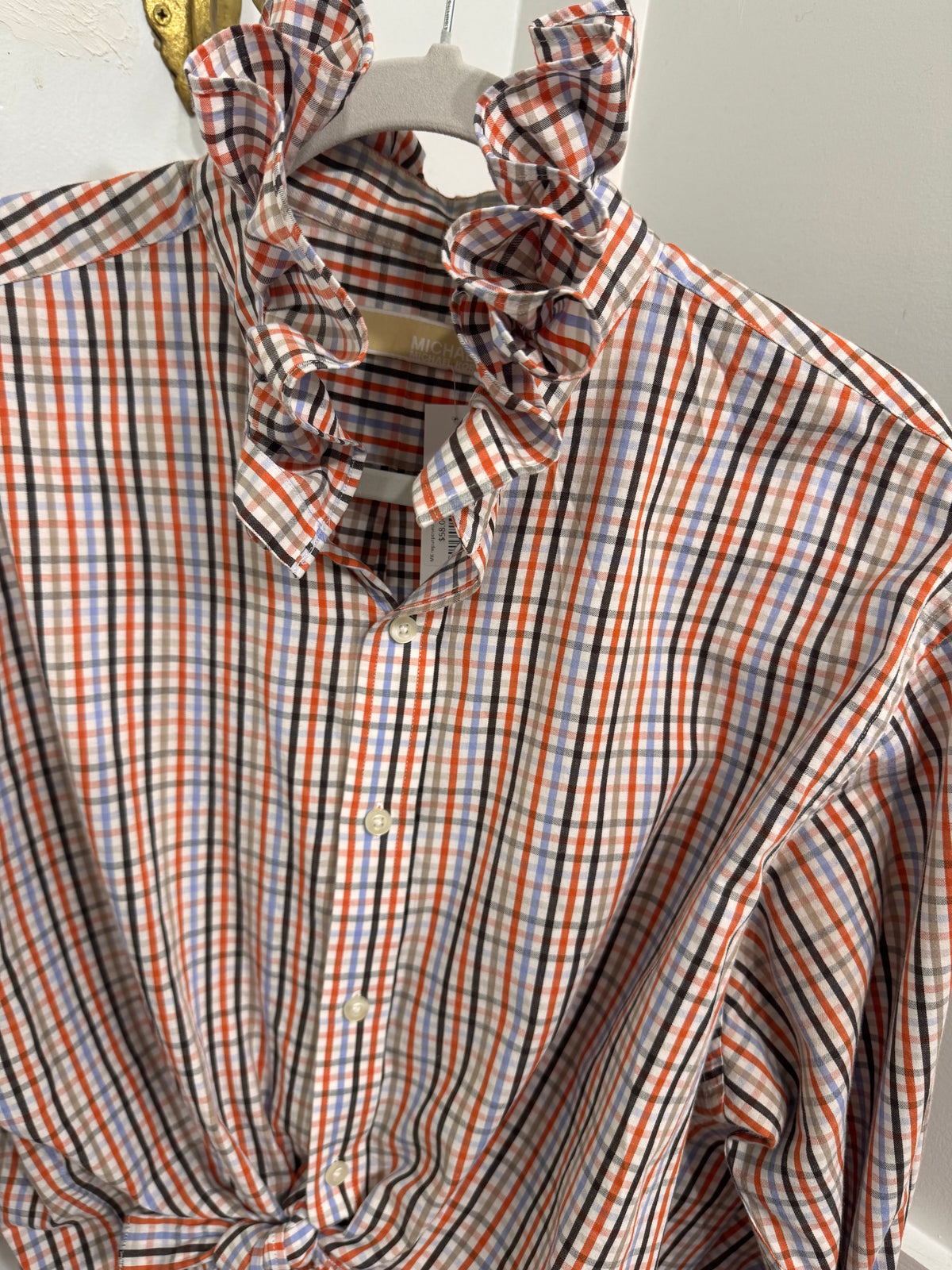 MK repurposed ruffle buttondown