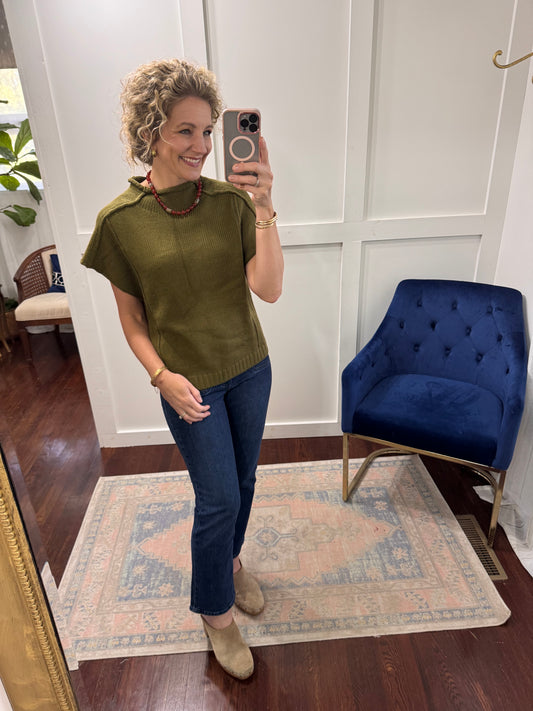 Olive roll neck sweater