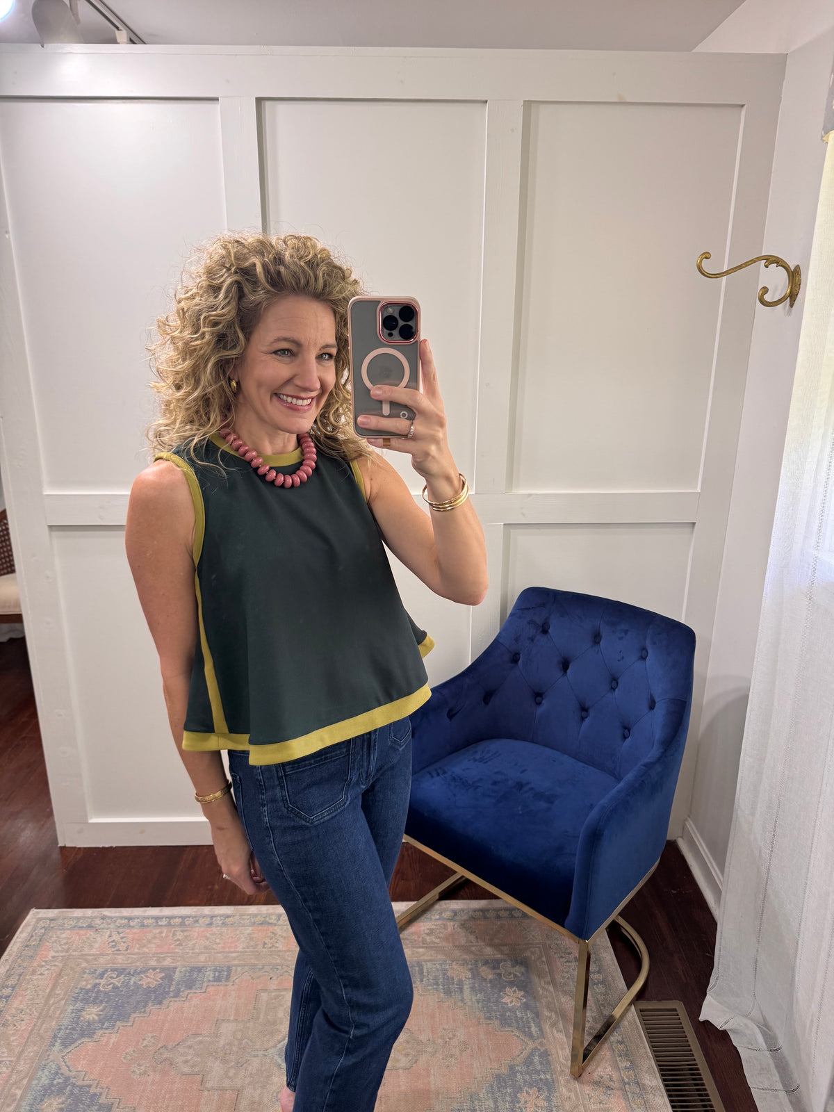 Huntergreen contrast top