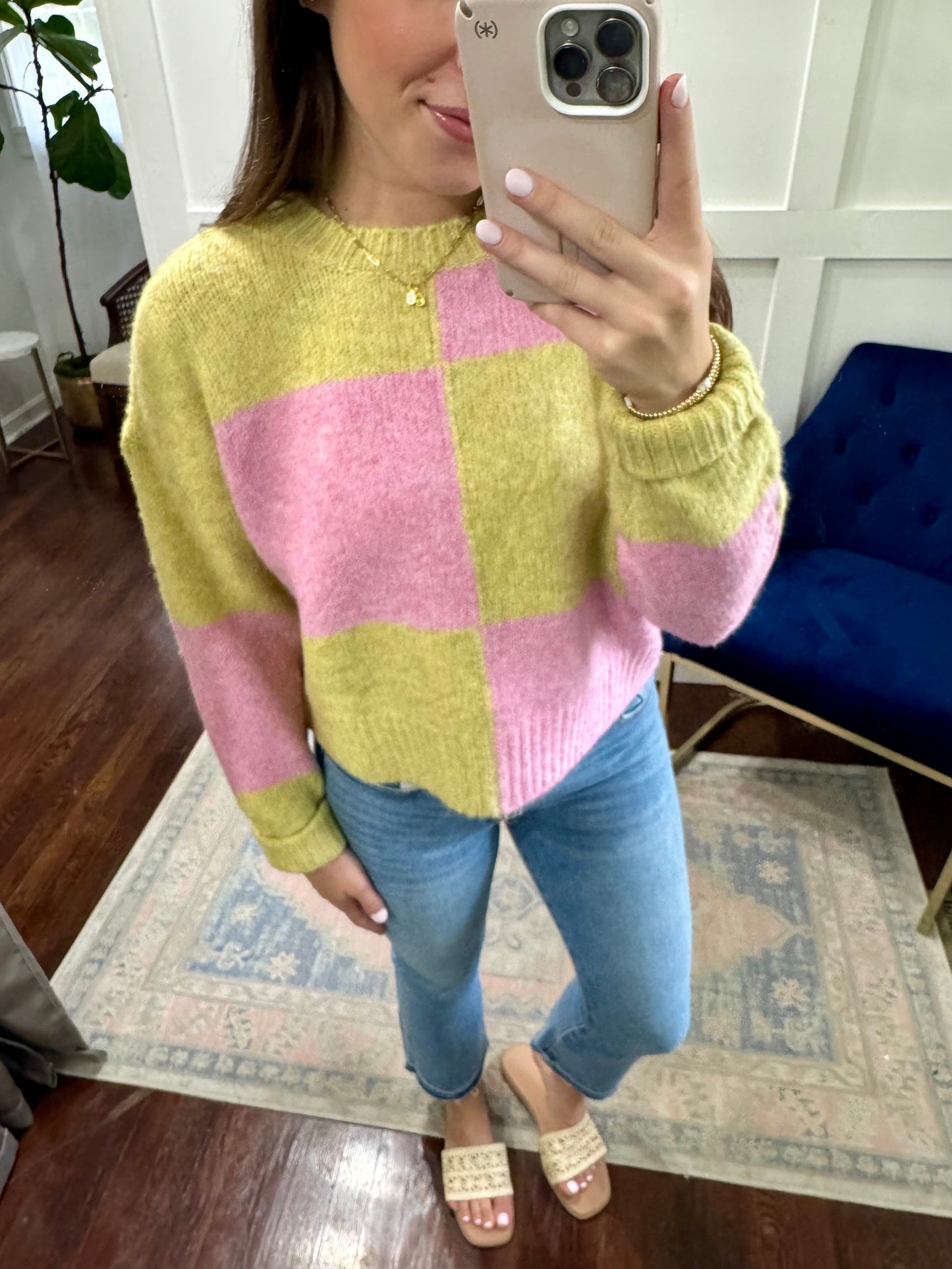 Pink and lime sweater