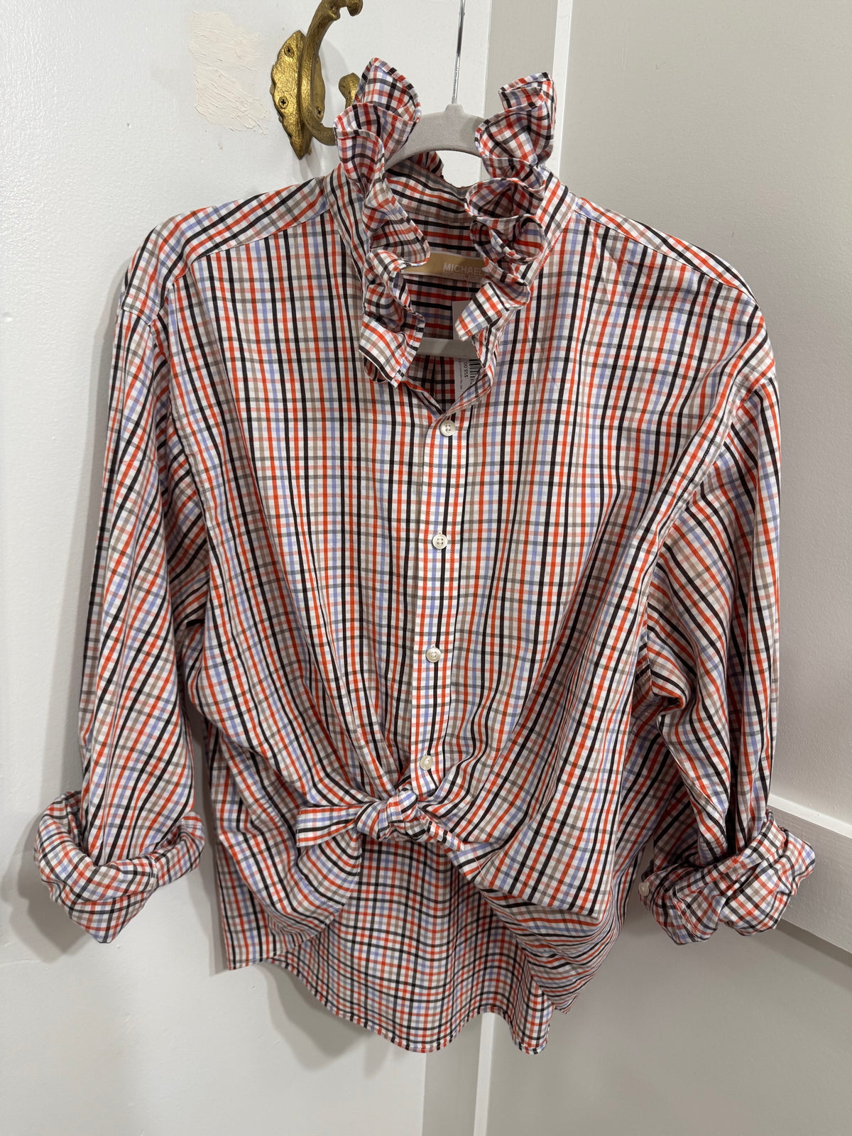 MK repurposed ruffle buttondown