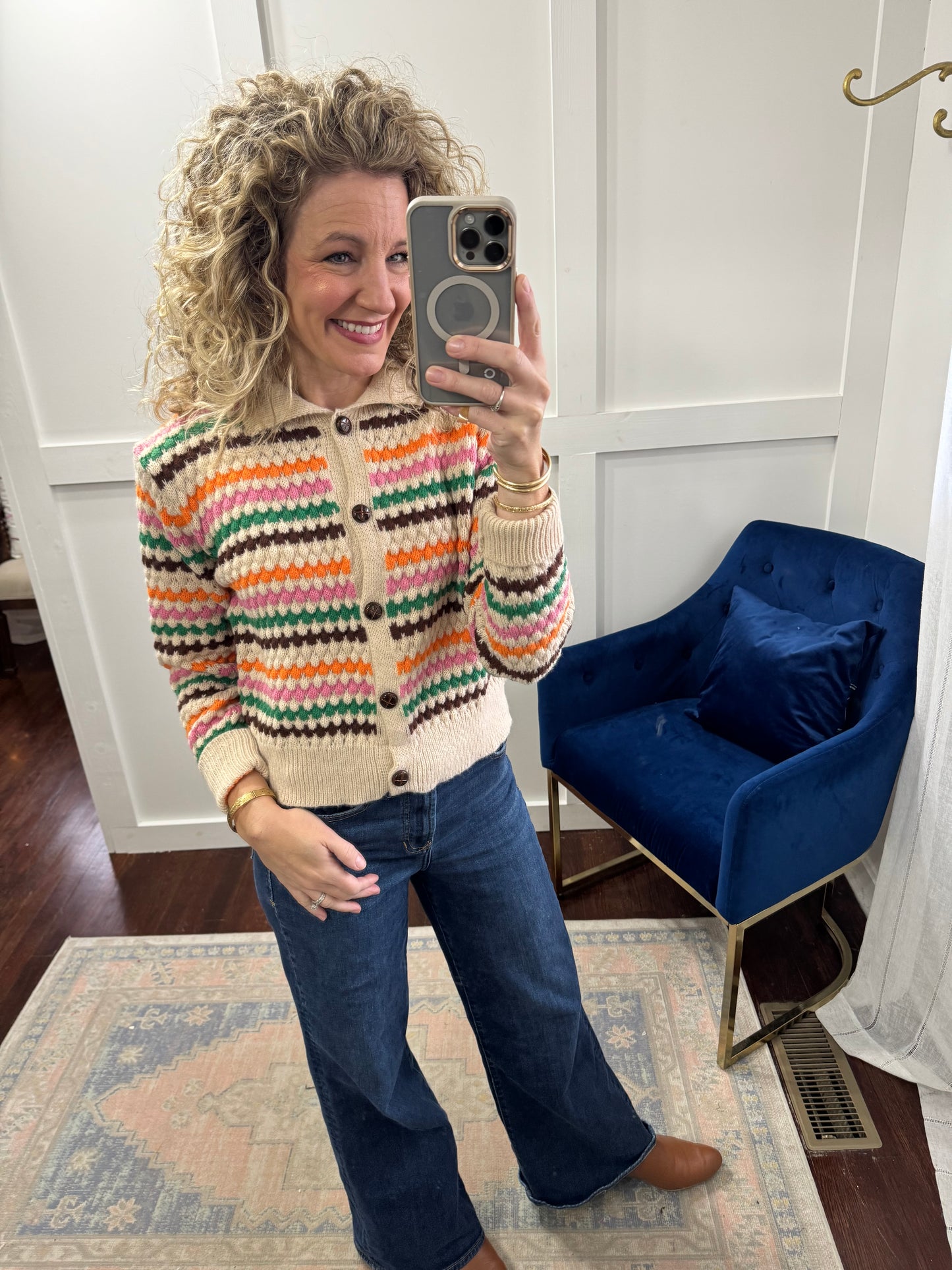 Oatmeal multi color sweater