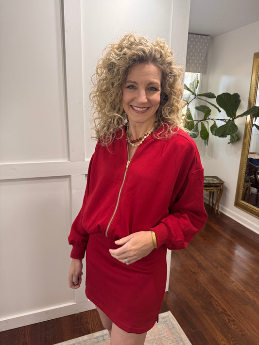 Cherry Red Bomber Jacket