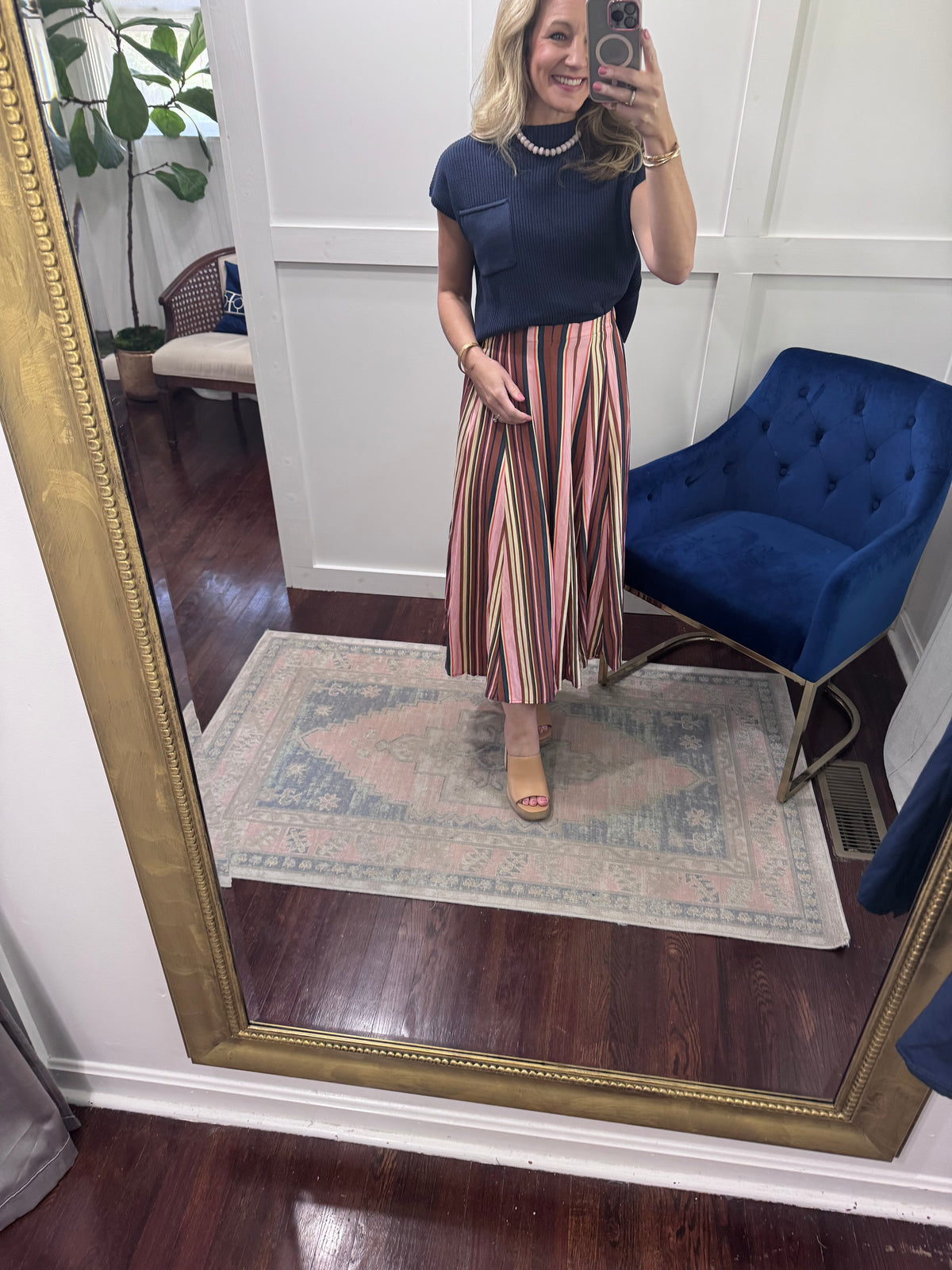 Multi stripe skirt