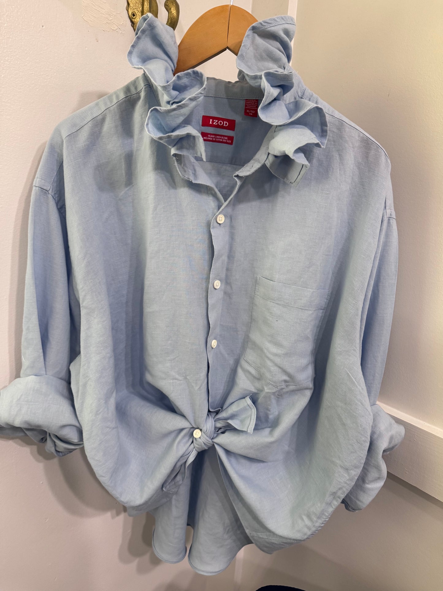 repurposed buttondown blue linen