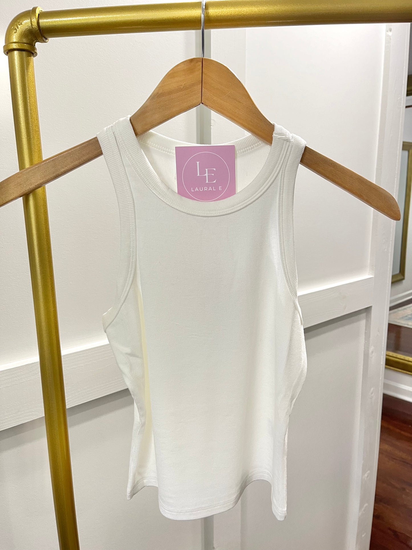 Marshmellow racerback crop tank-tween