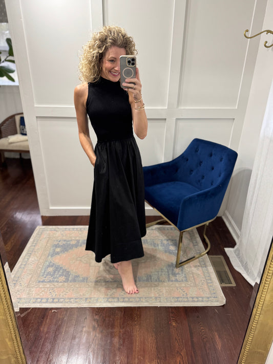Black midi dress