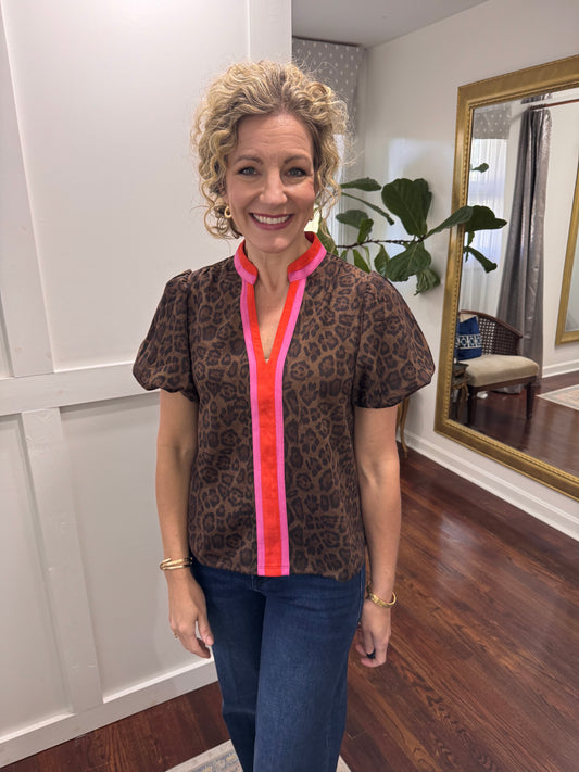 Leopard suede top