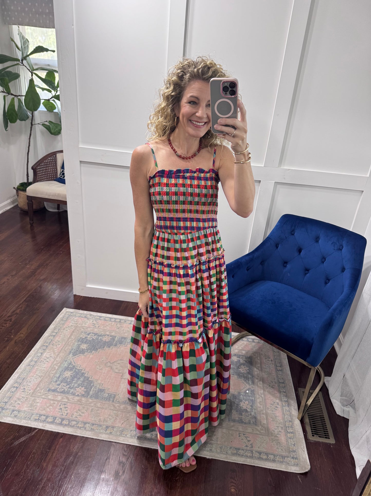 Multi fall plaid maxi