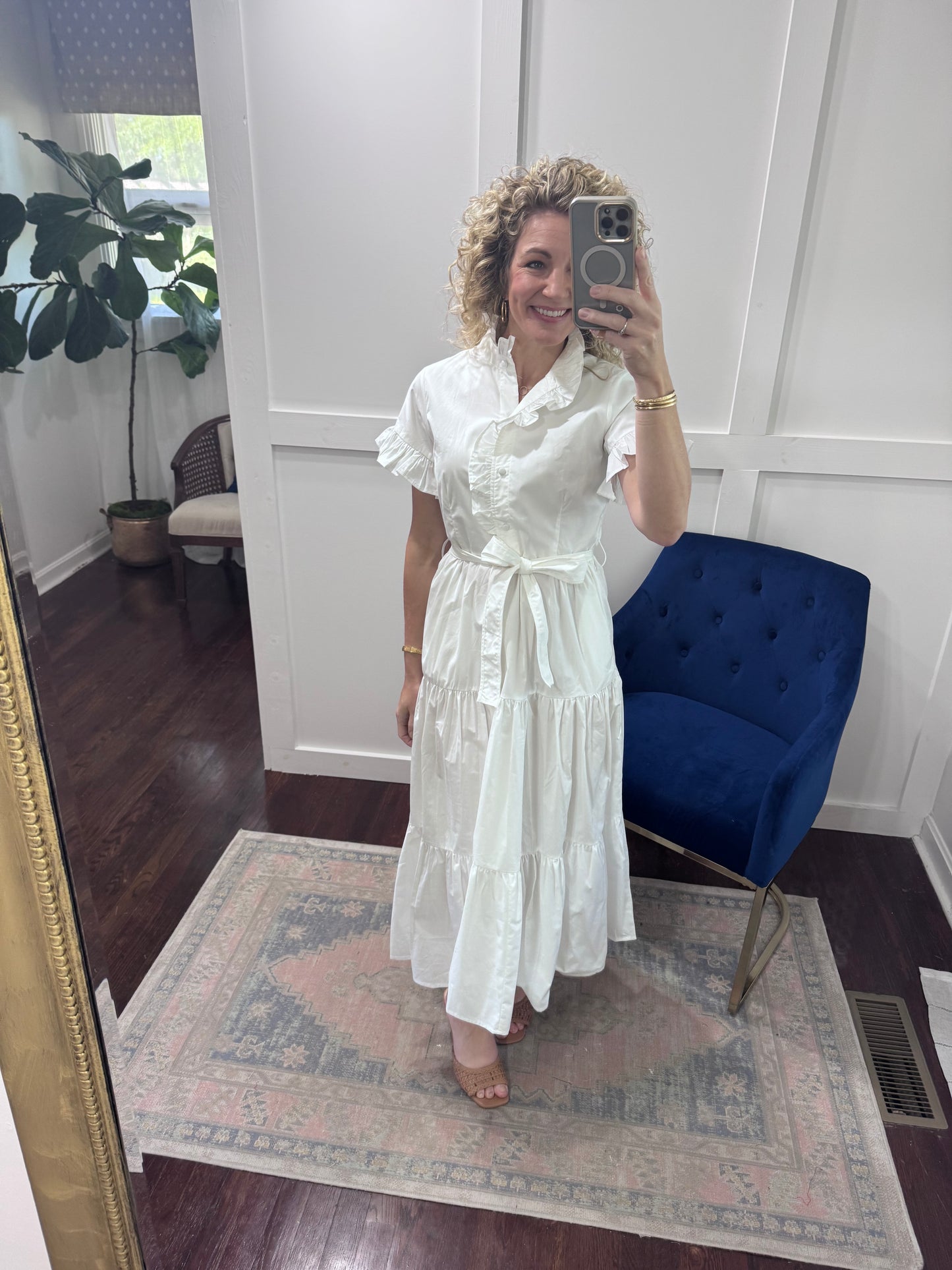 Lena White Poplin maxi
