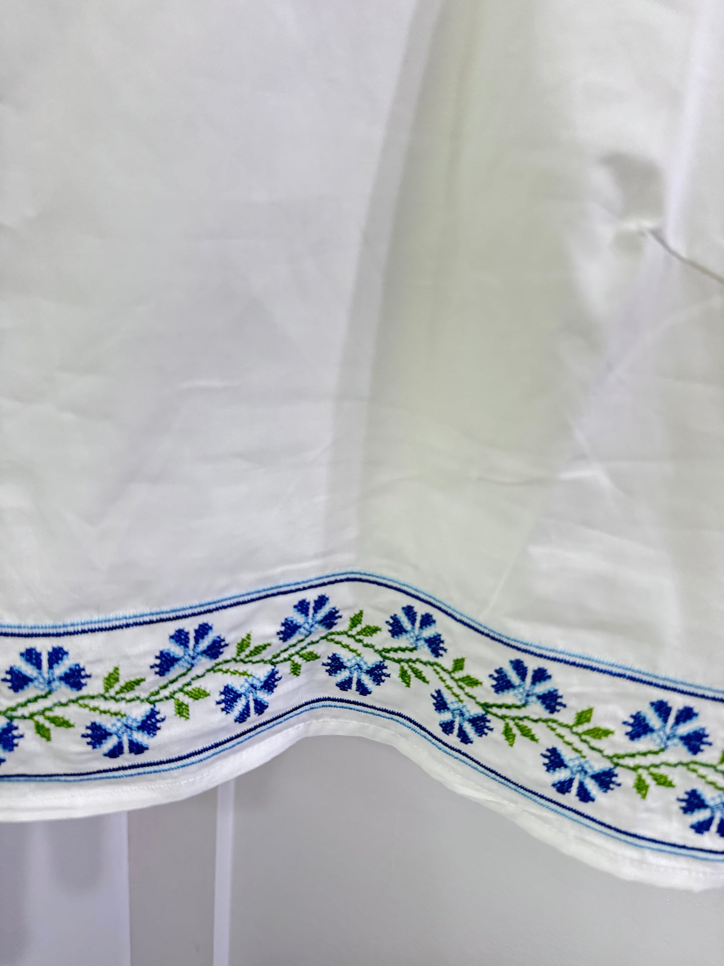 White embroidered wrap skirt