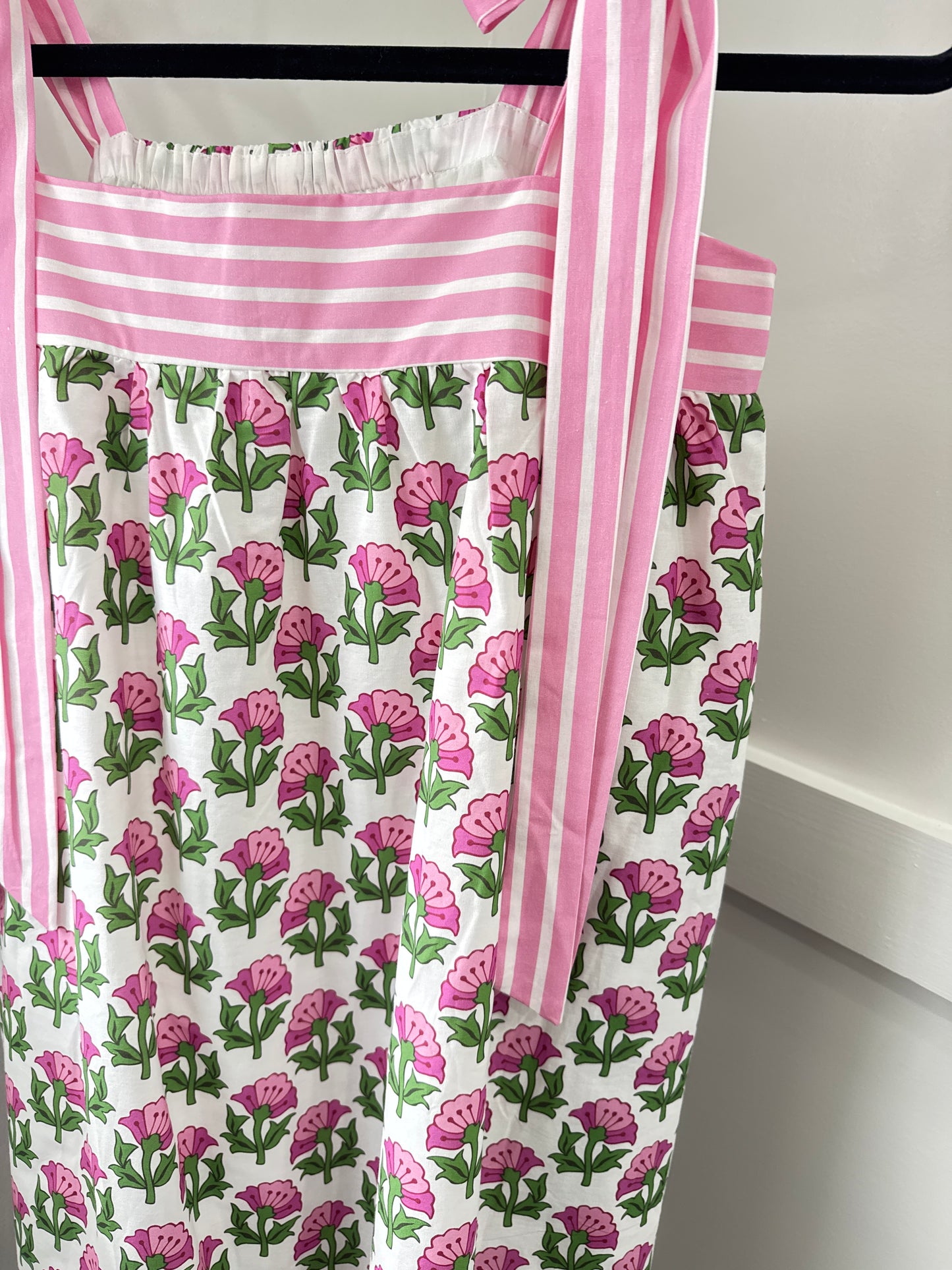 Pink stripe & flower dress
