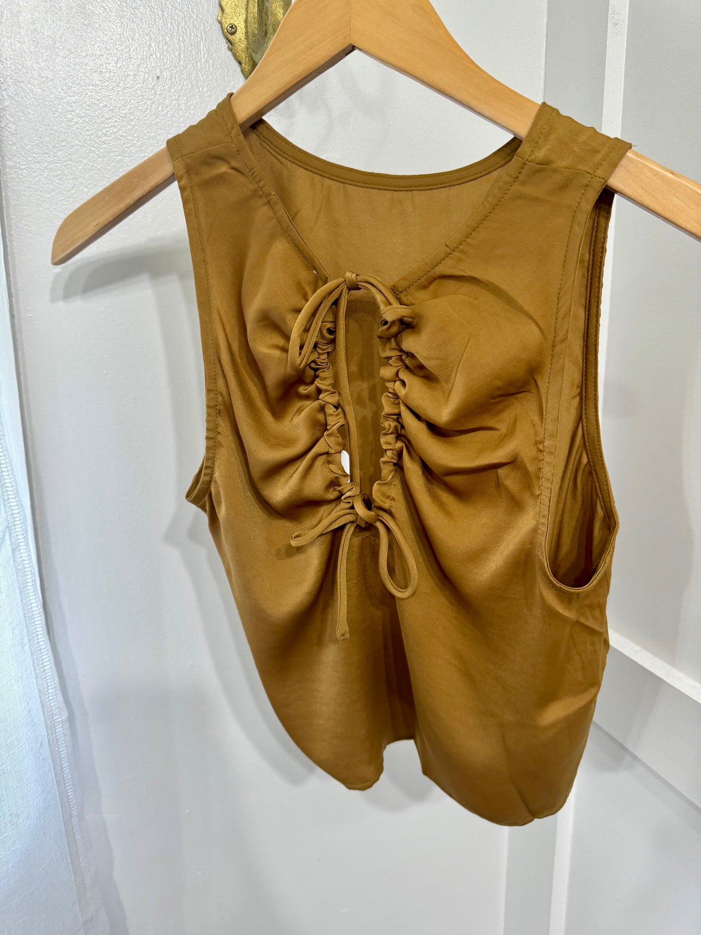 Fast Lane gold satin blouse