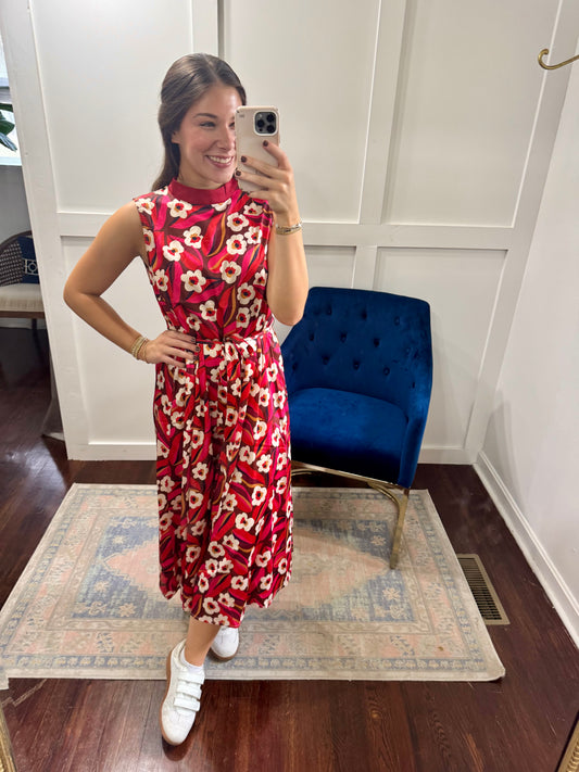 Fall poppy midi dress