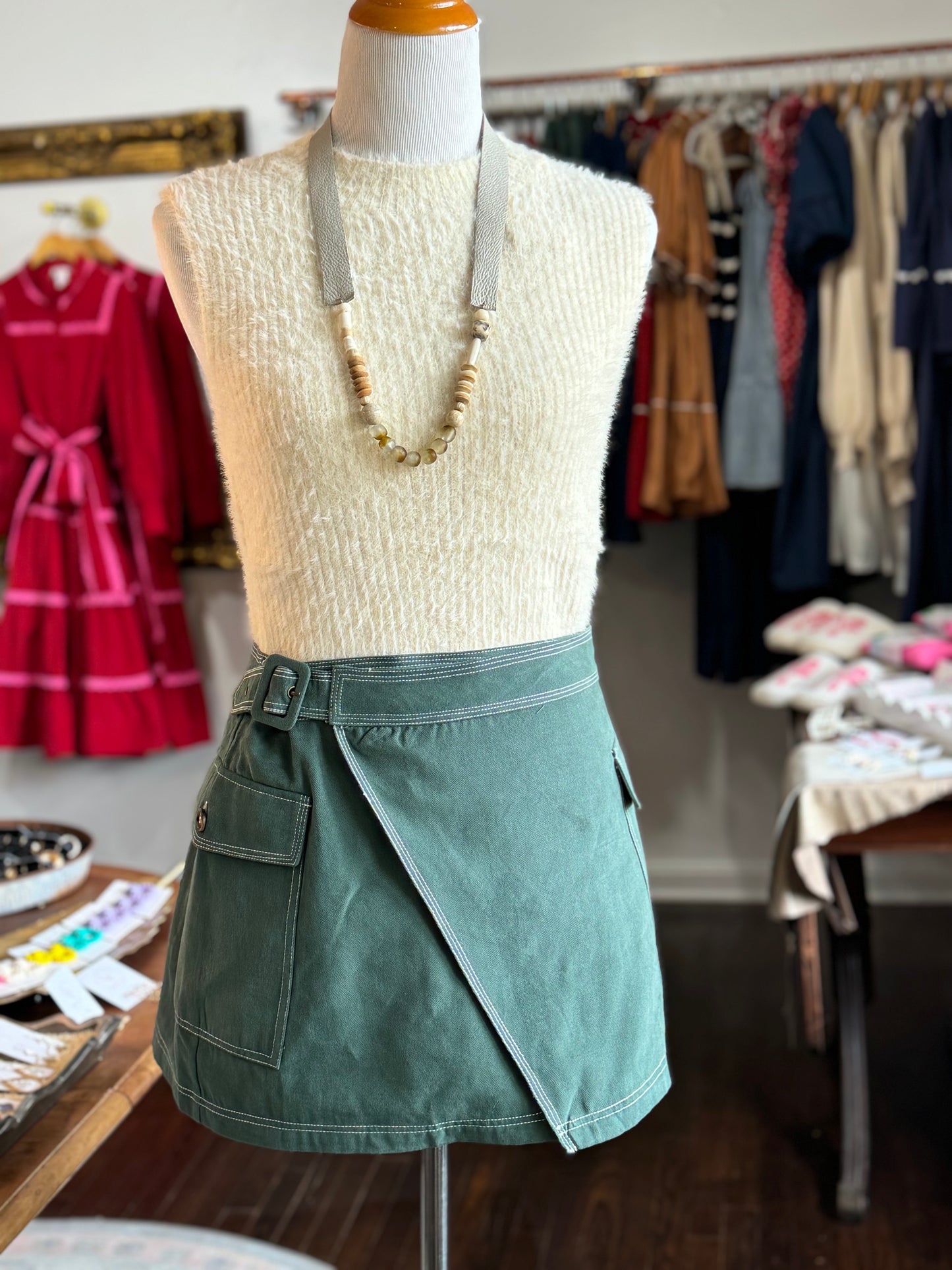 Tanna fuzzy ivory sweater tank