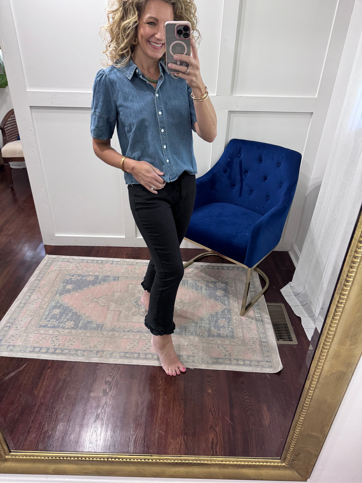 Tully black ruffle jean