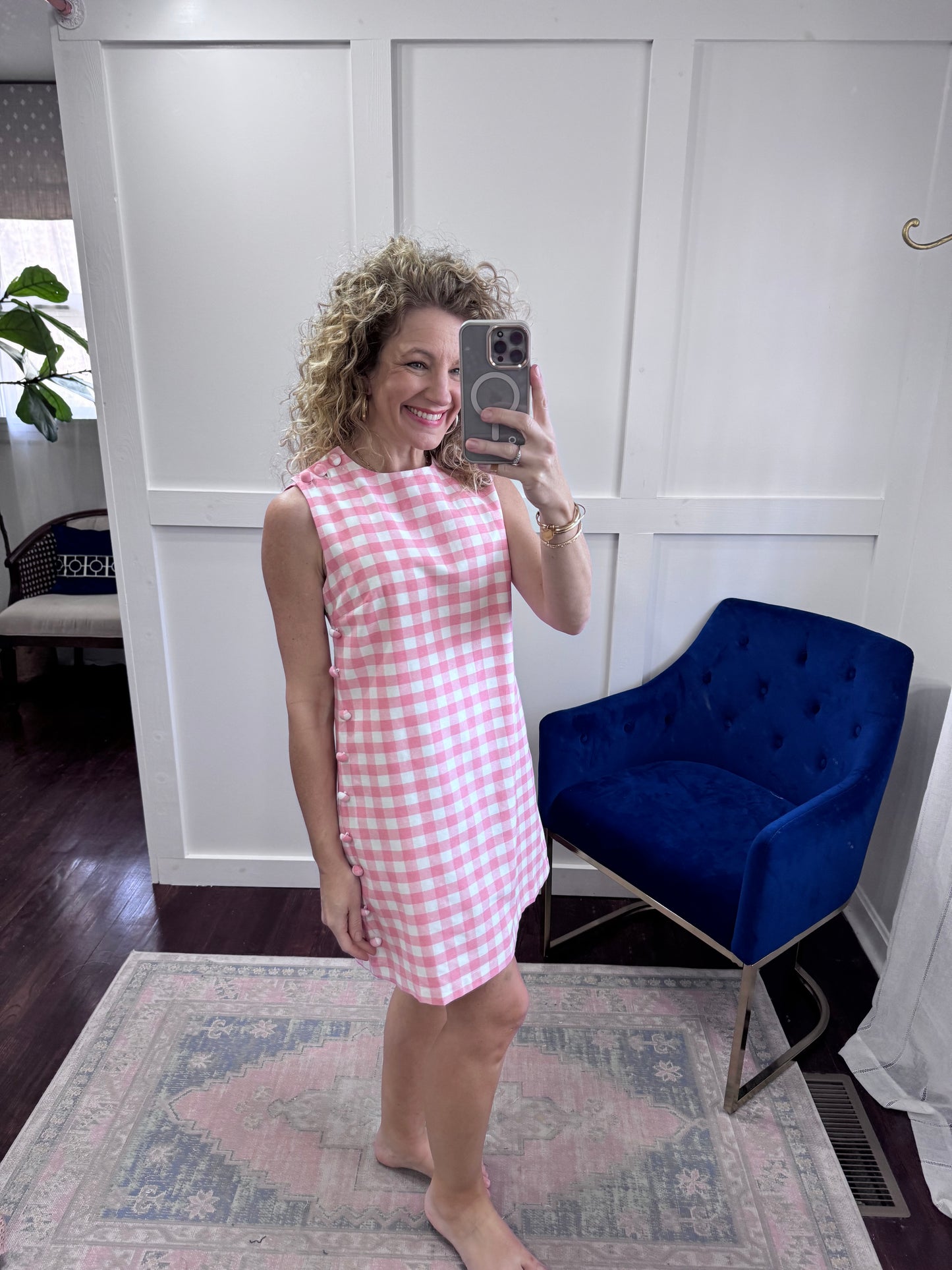 Pink gingham dress