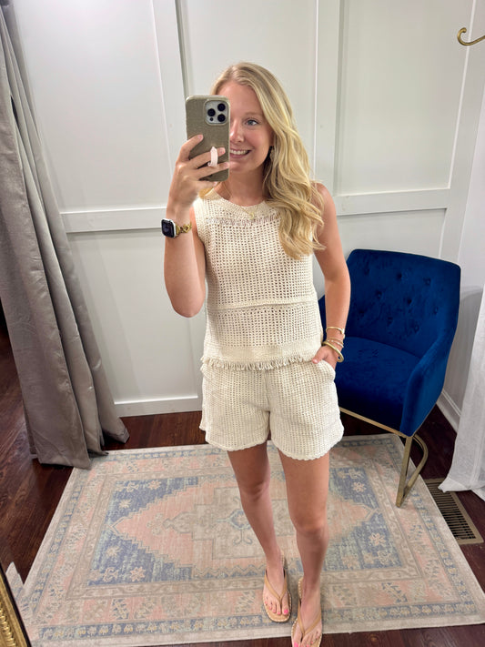 Sandy shores crochet top