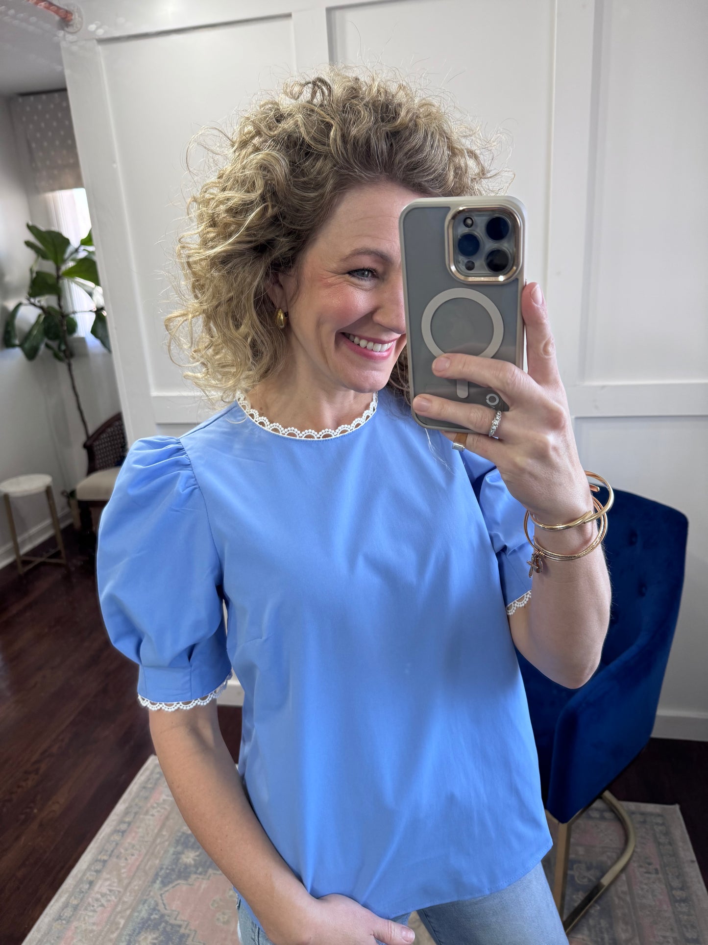 Thea blue blouse