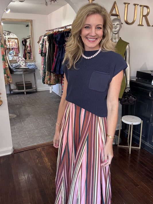 Multi stripe skirt