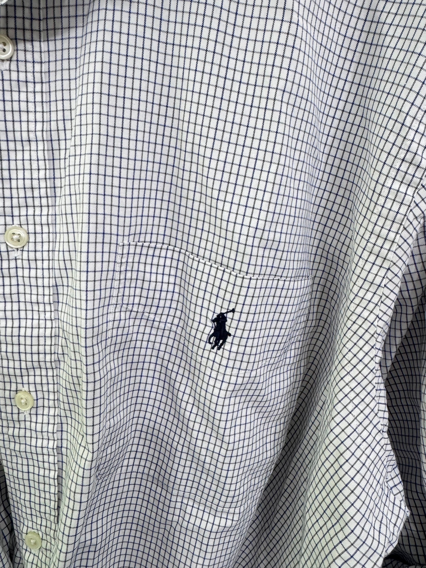 repurposed ruffle buttondown RL blue black check