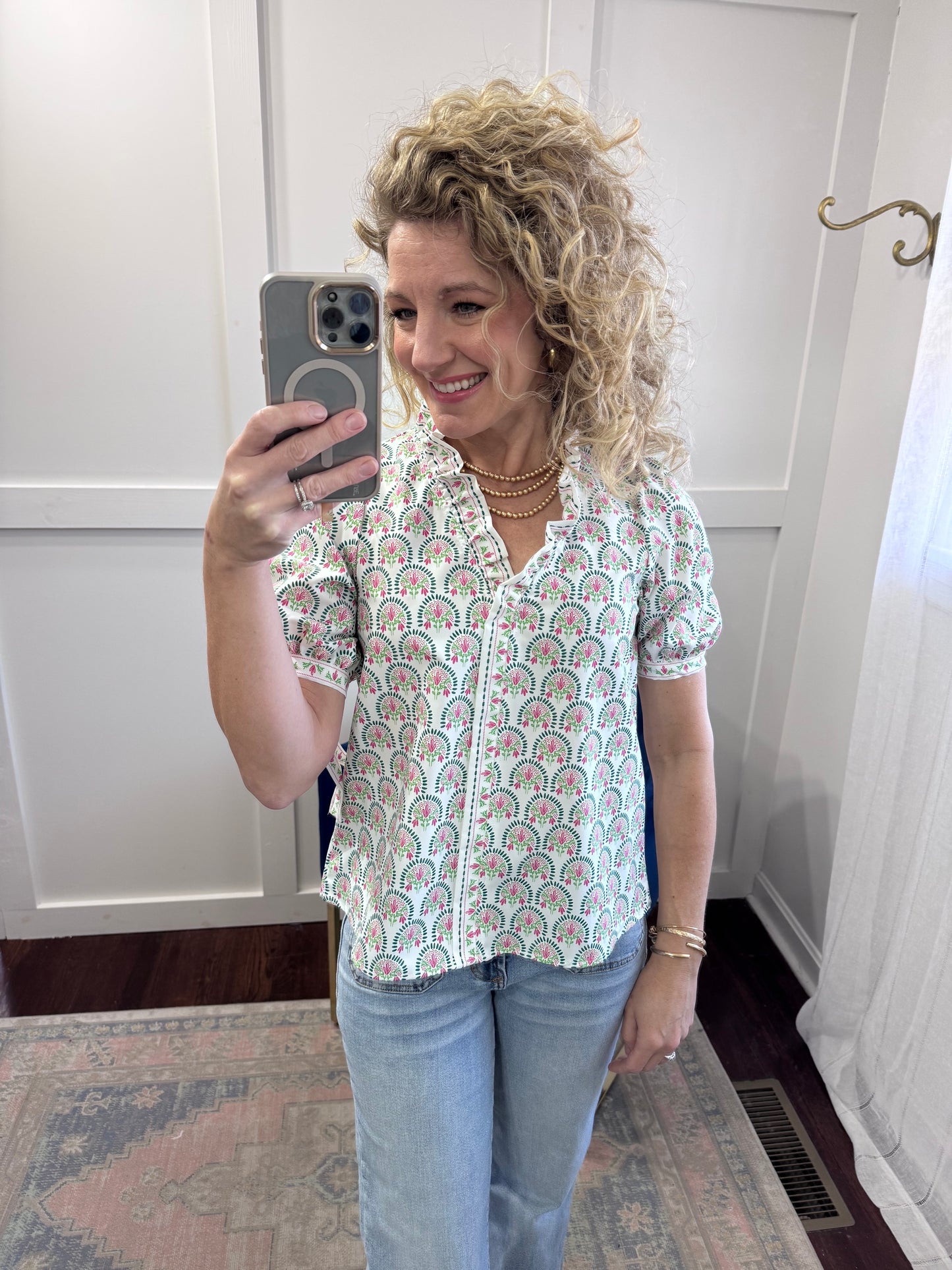 Brynn sunshower floral blouse