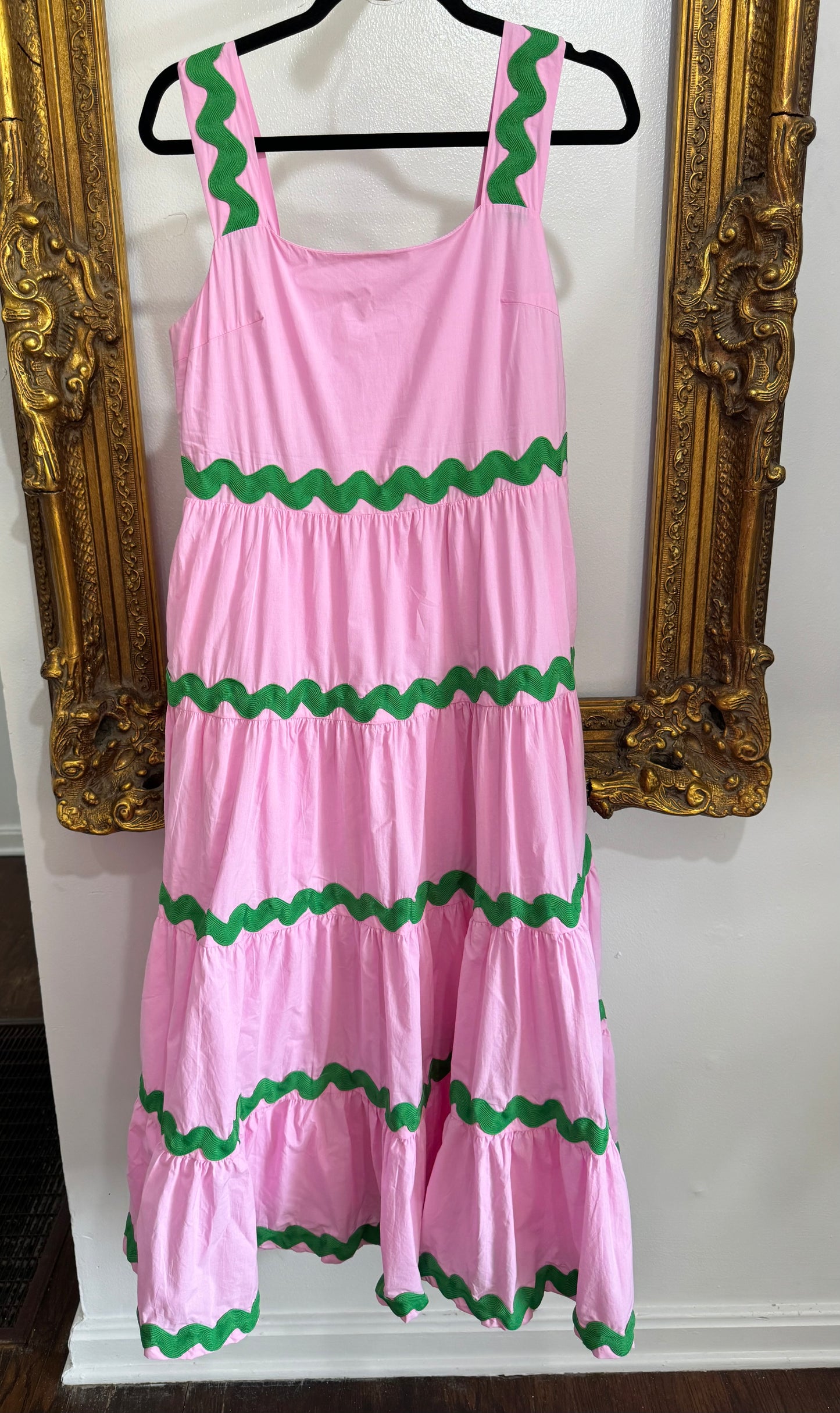 Pink green ric rack dress