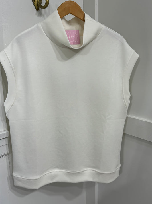 Ivory mock neck scuba top